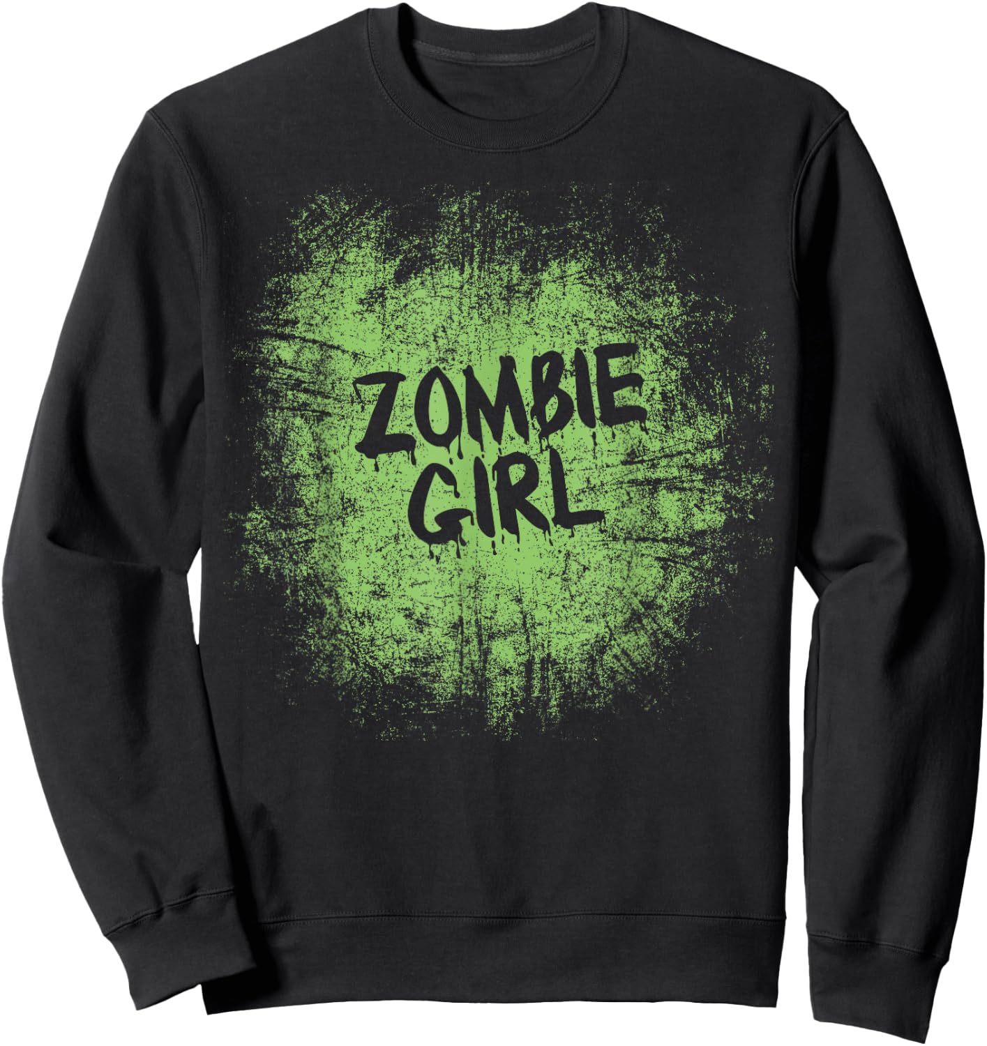 Zombie girl cool lazy halloween costume zombies family girls Sweatshirt - Sweatshirt | Black