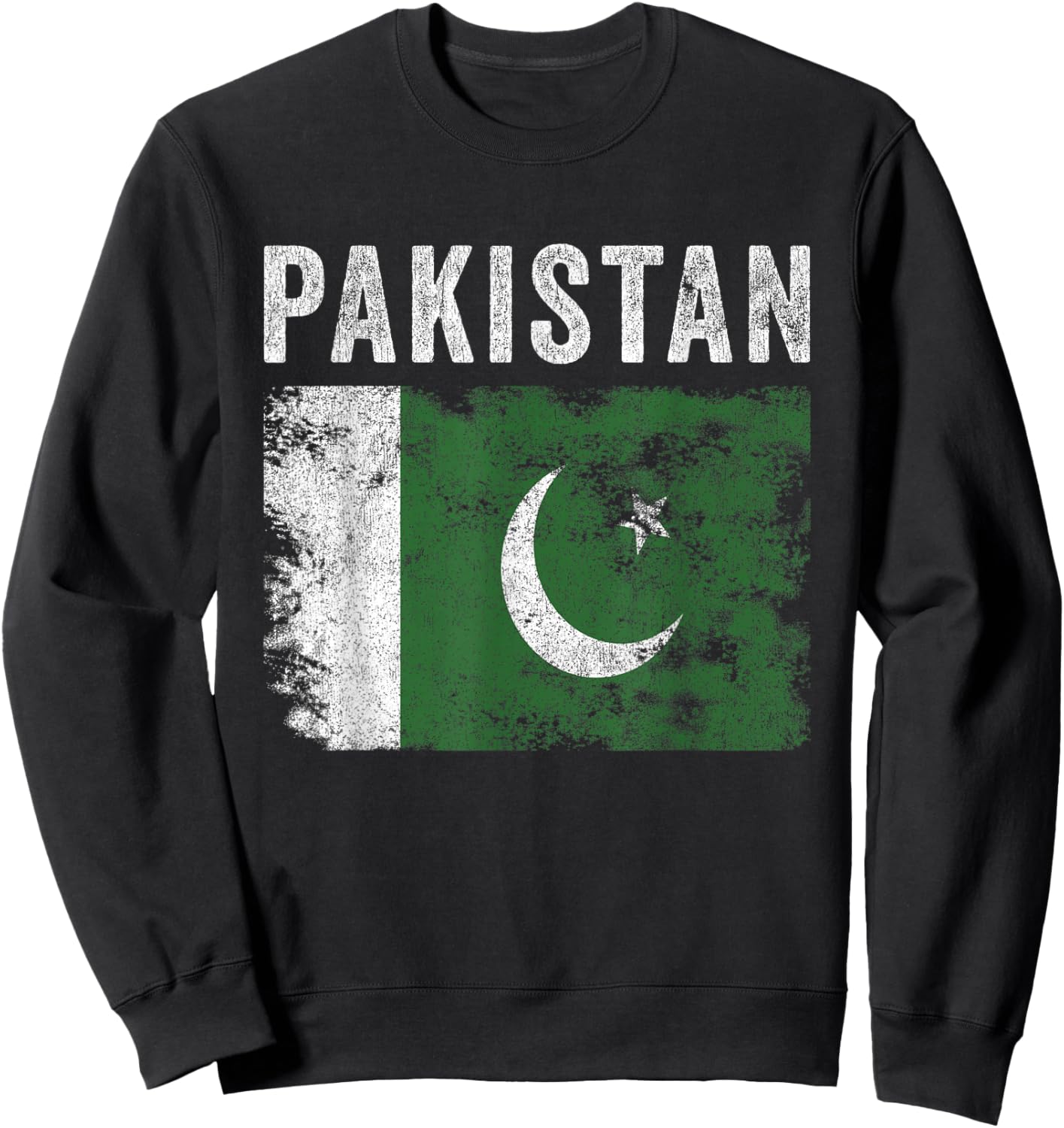 Pakistan Flag Distressed - Men Women Kids - Pakistani Flag Sweatshirt - Sweatshirt | Black