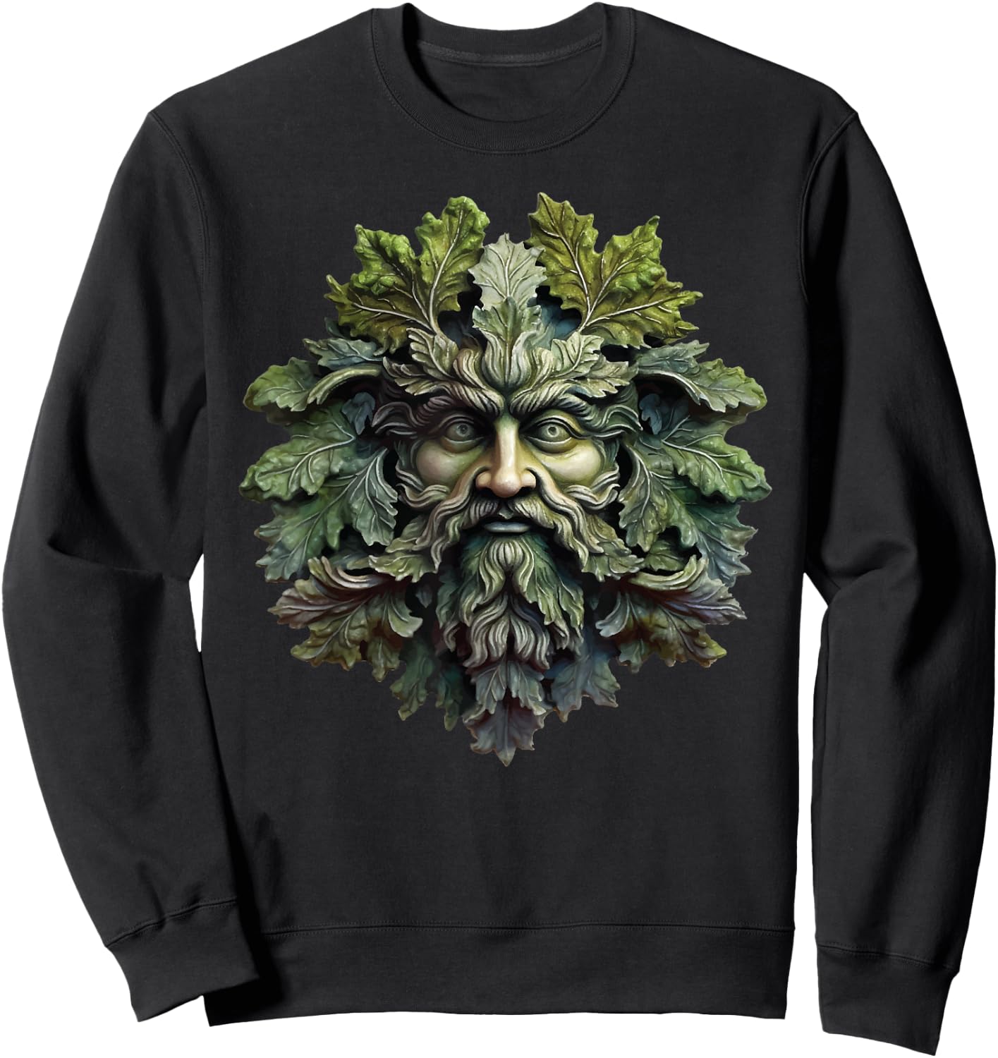Green Man Botanical Greenman Women Kids Gardening Sweatshirt - Sweatshirt | Black