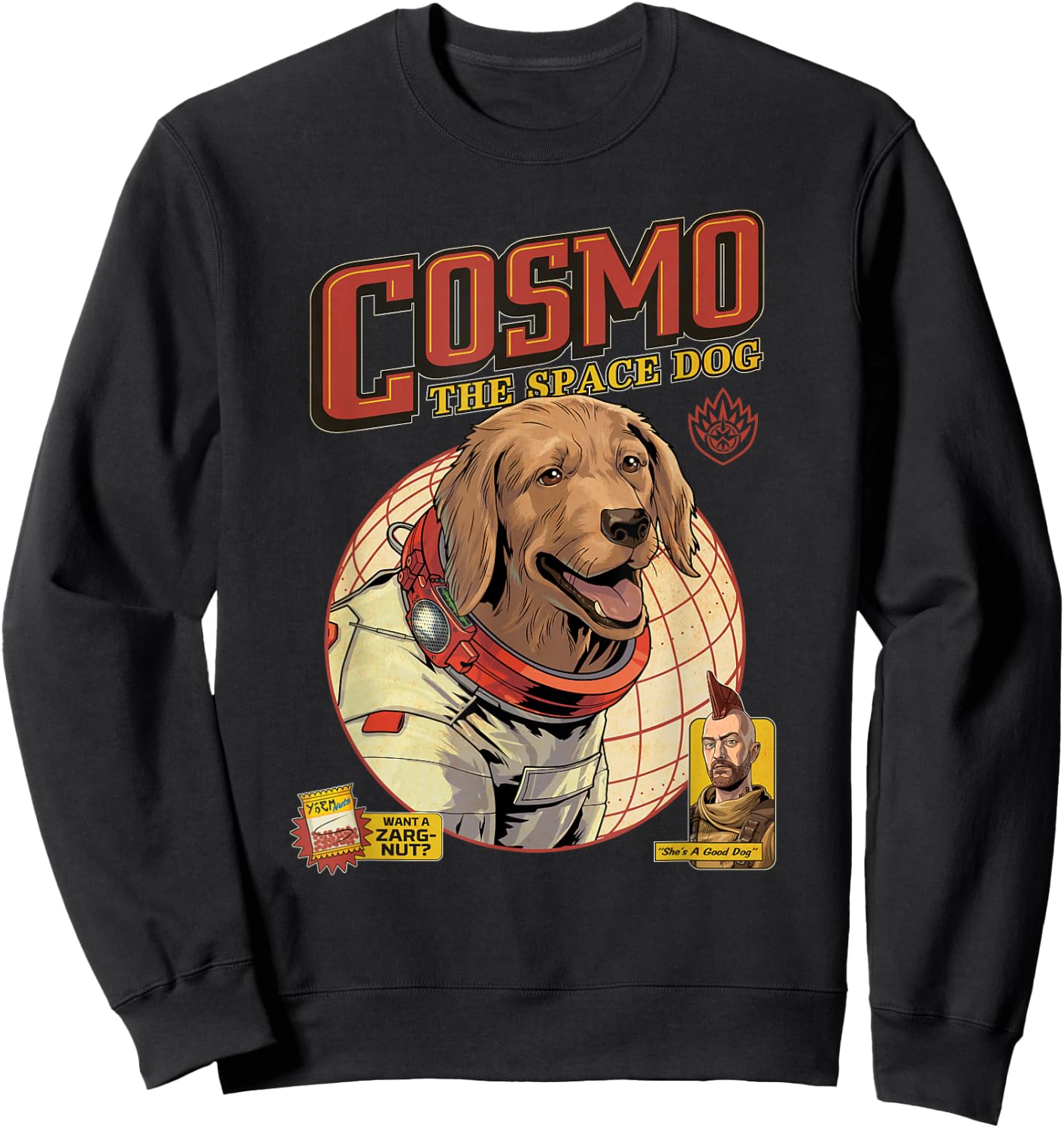 Marvel Guardians of The Galaxy Volume 3 Cosmo The Space Dog Sweatshirt - Sweatshirt | Black