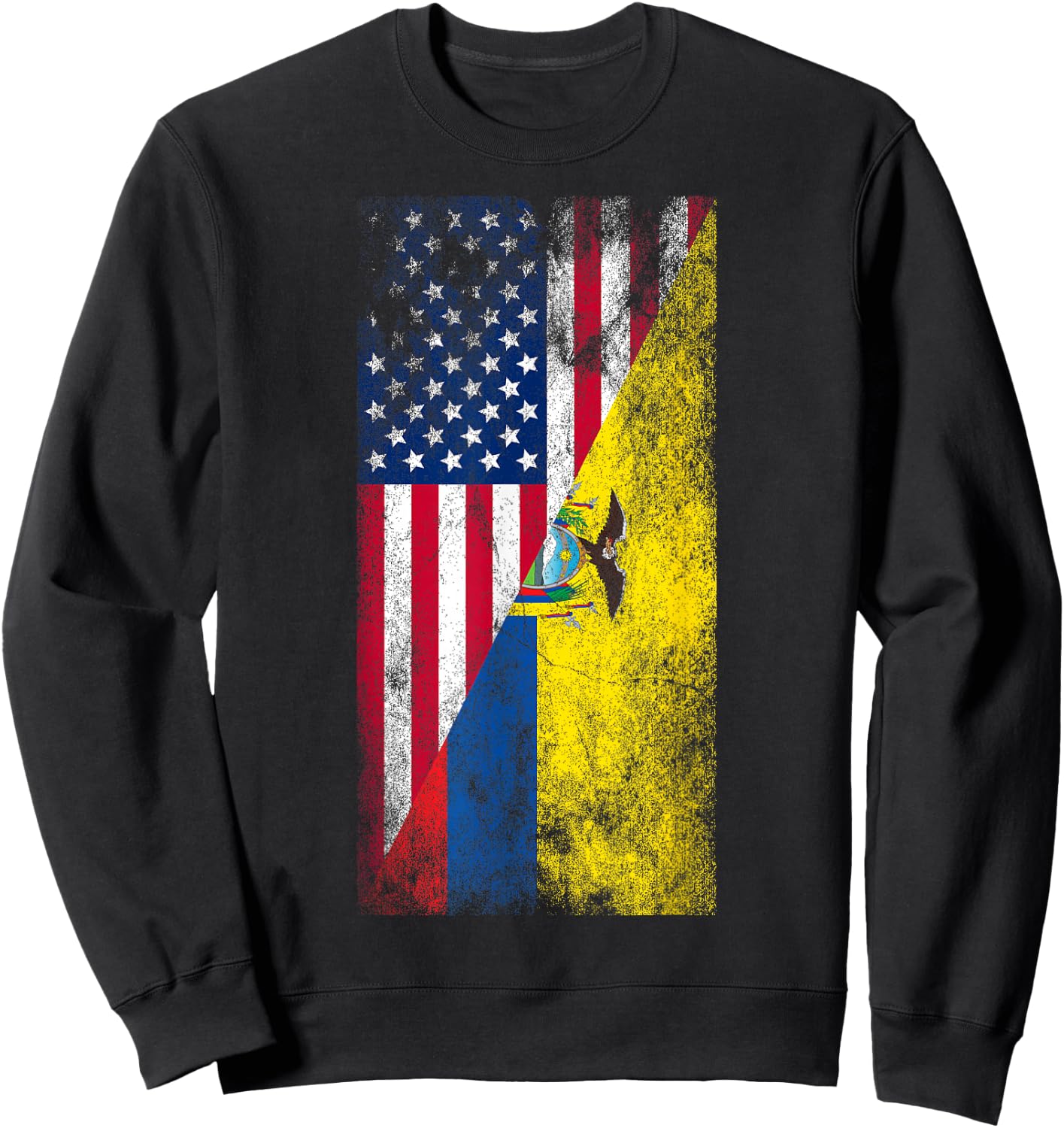 USA & Ecuador Flags - United States of America, Ecuadorian Sweatshirt - Sweatshirt | Black