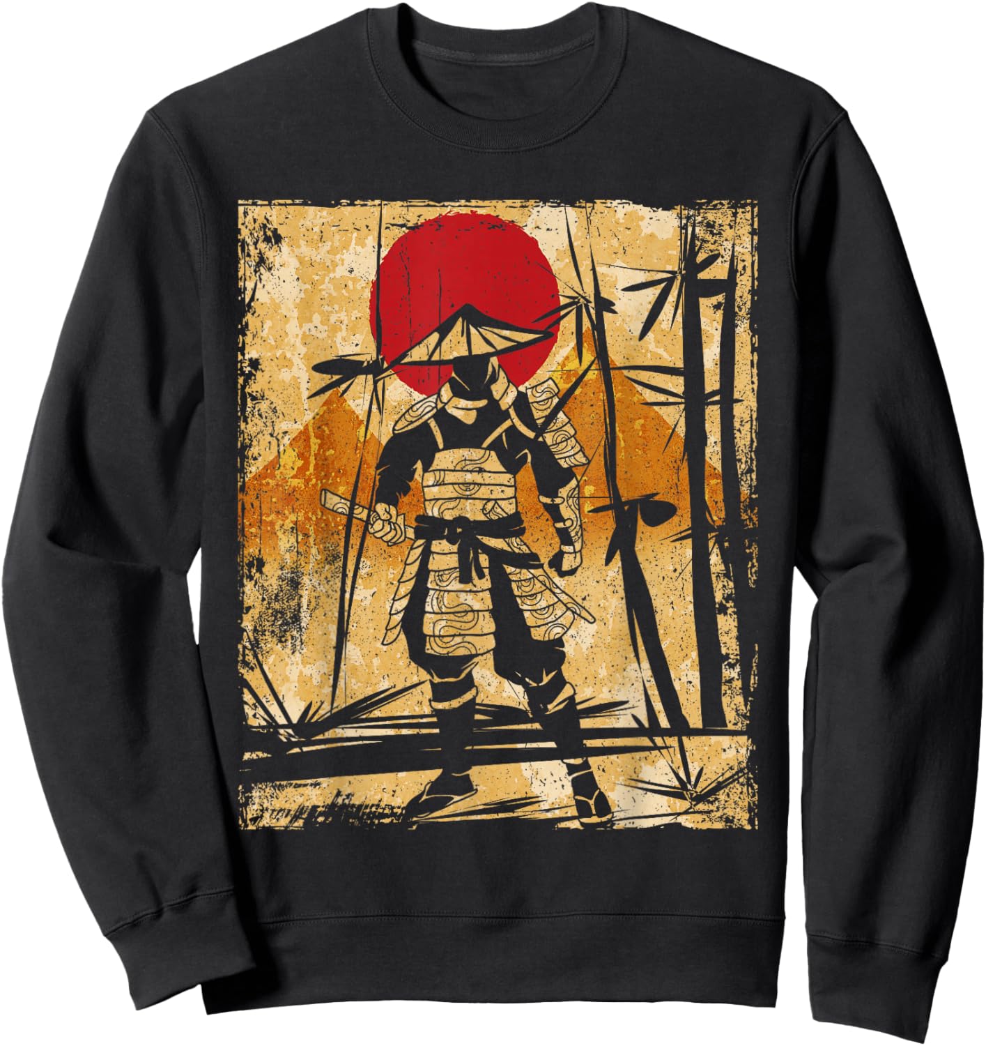 Samurai Japanese Art Vintage Fighter Retro Sweatshirt - Sweatshirt | Black