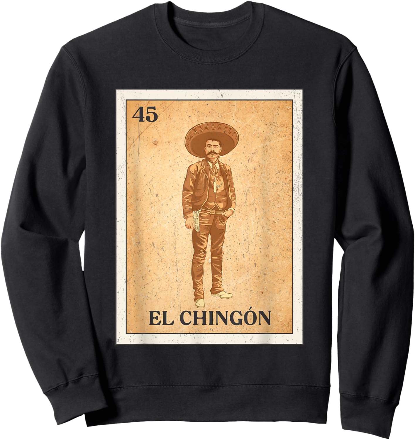 EL CHINGÓN. Zapata Mexican Bingo Version Sweatshirt - Sweatshirt | Black