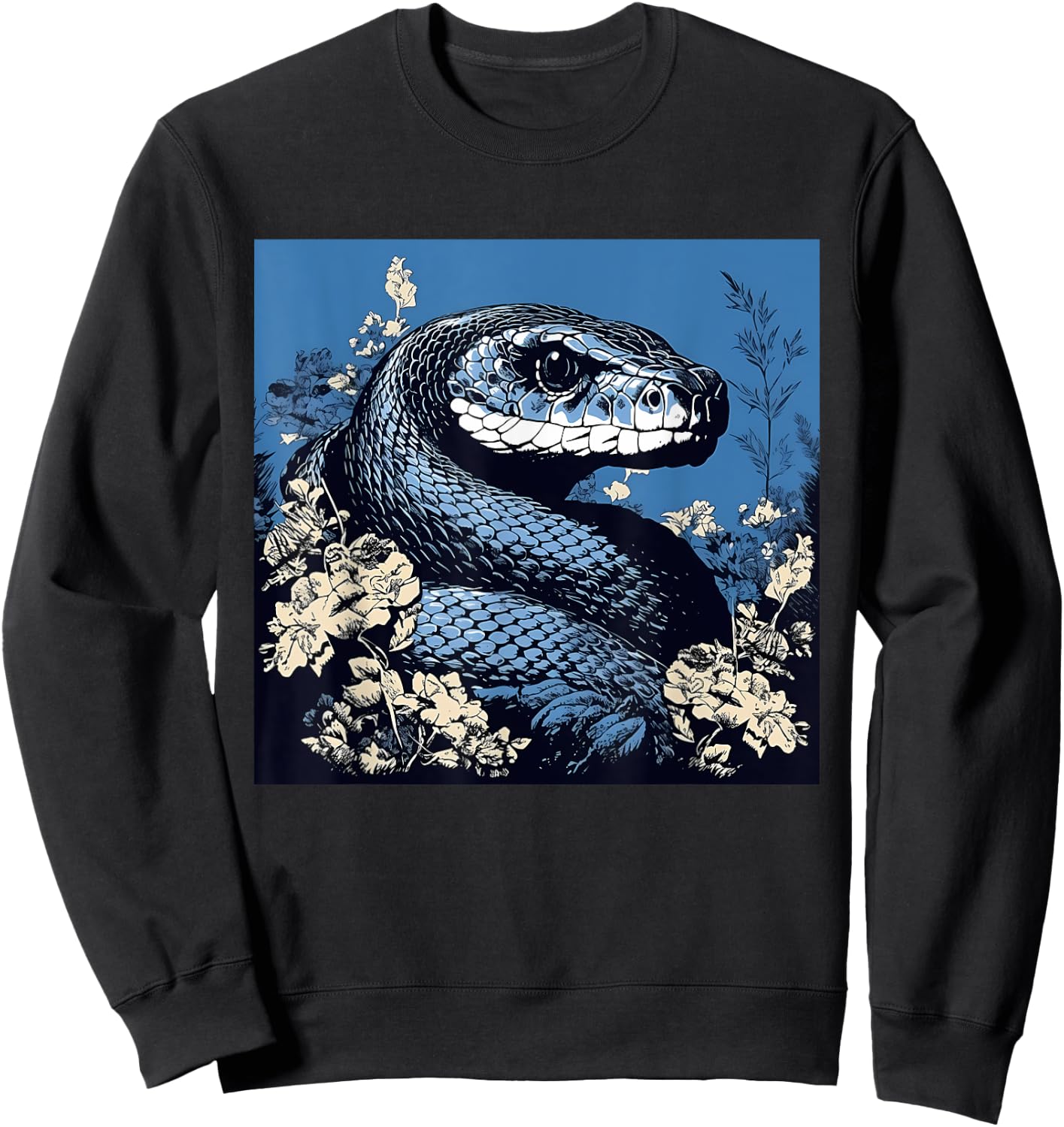 Retro Style Eastern Indigo Snake Sweatshirt - Sweatshirt | Black