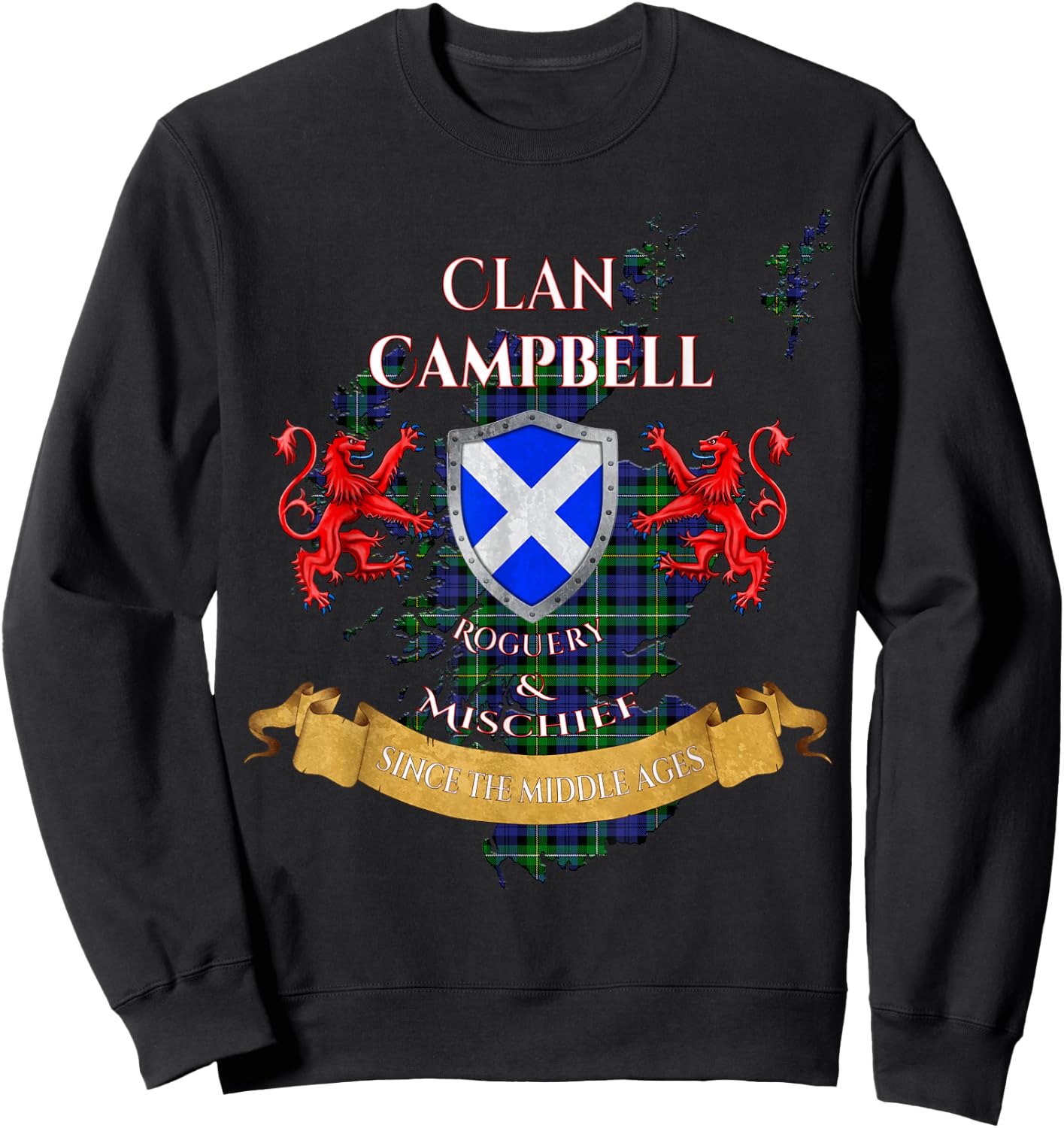 Campbell Loudoun Scottish Family Clan Middle Ages Mischief Sweatshirt - Sweatshirt | Black