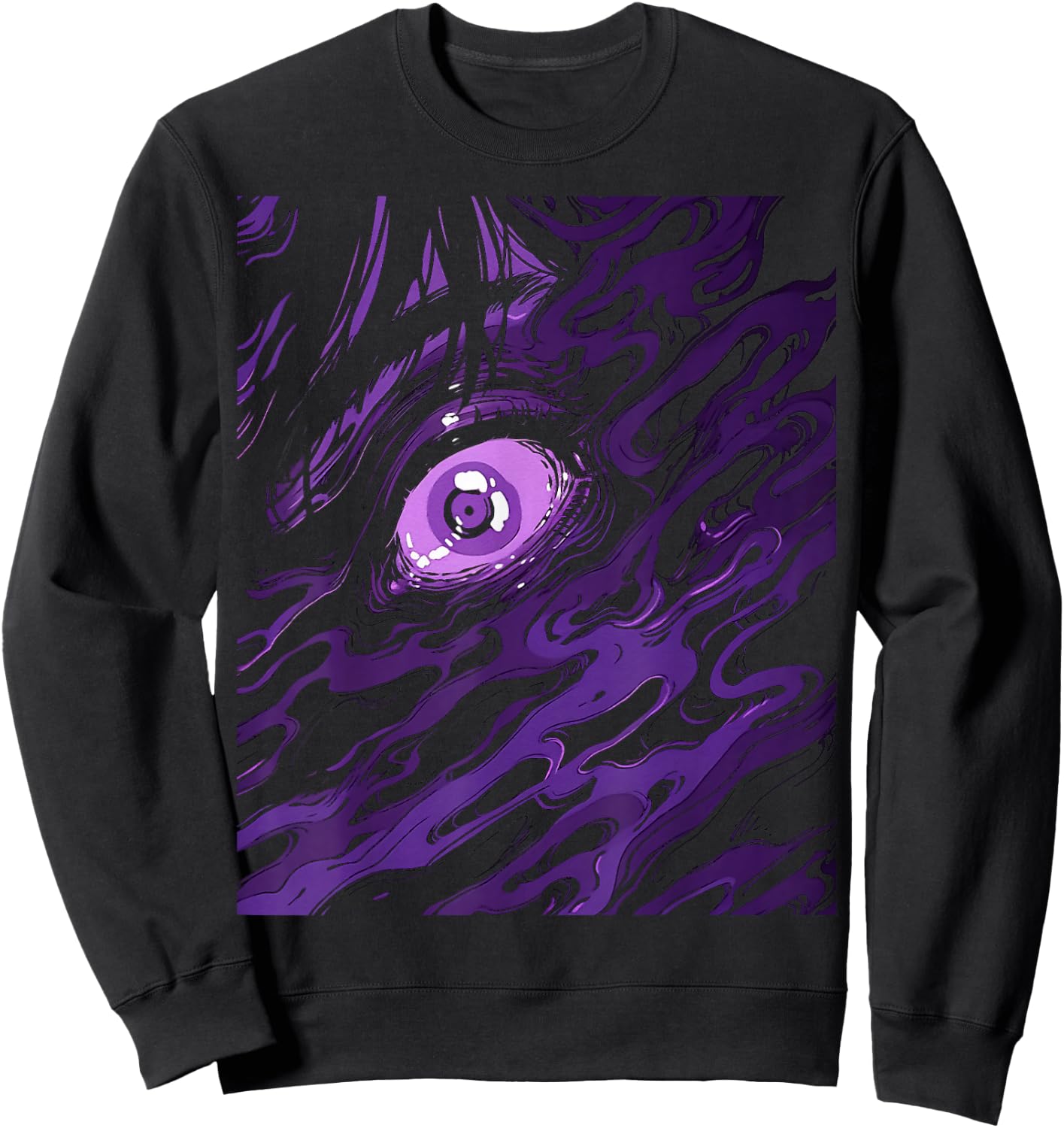 Creepy Japan Japanese Anime Manga Horror Aesthetic Weirdcore Sweatshirt - Sweatshirt | Black
