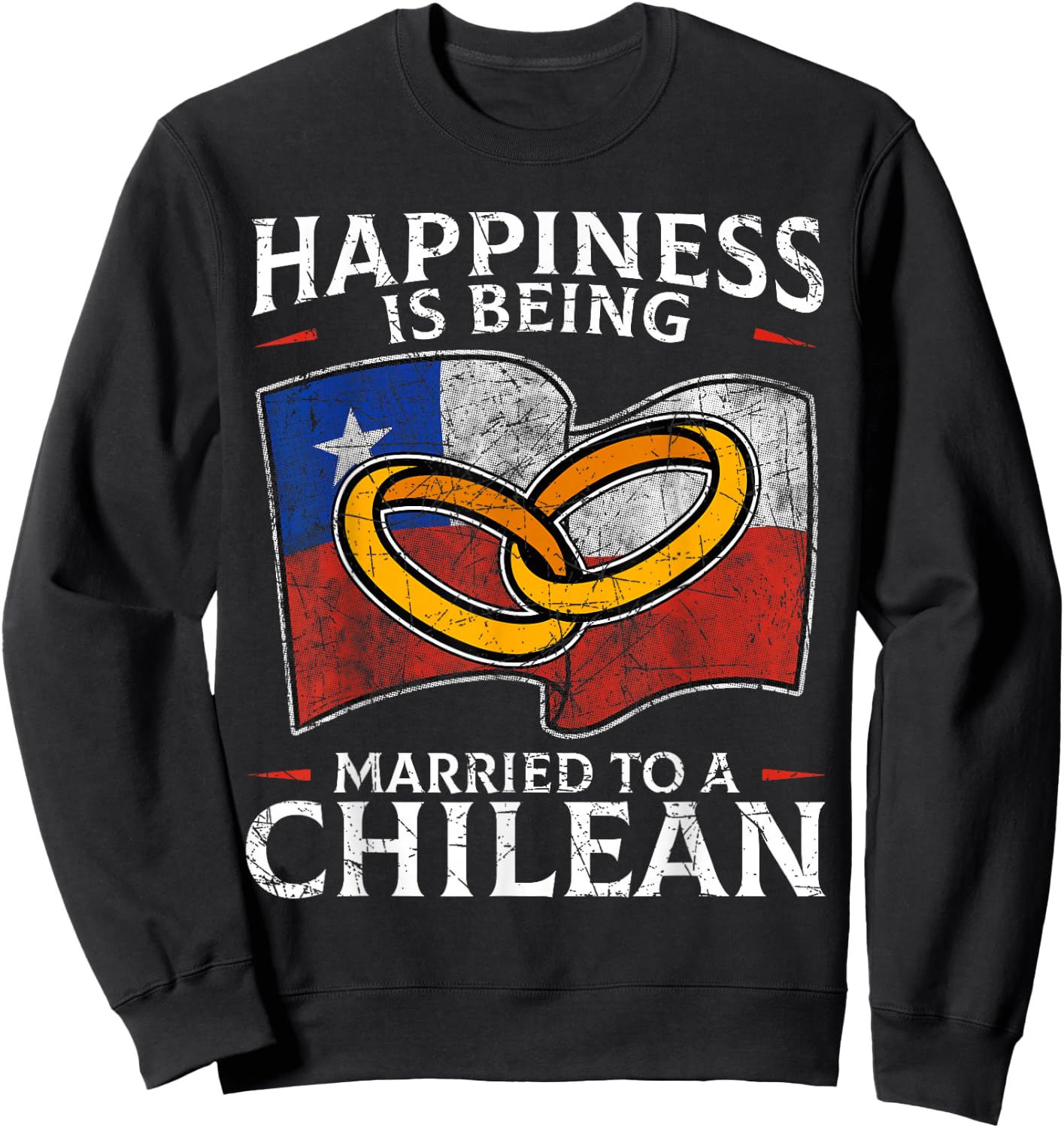 Chilean Marriage Chile Married Flag Wedded Culture Sweatshirt - Sweatshirt | Black