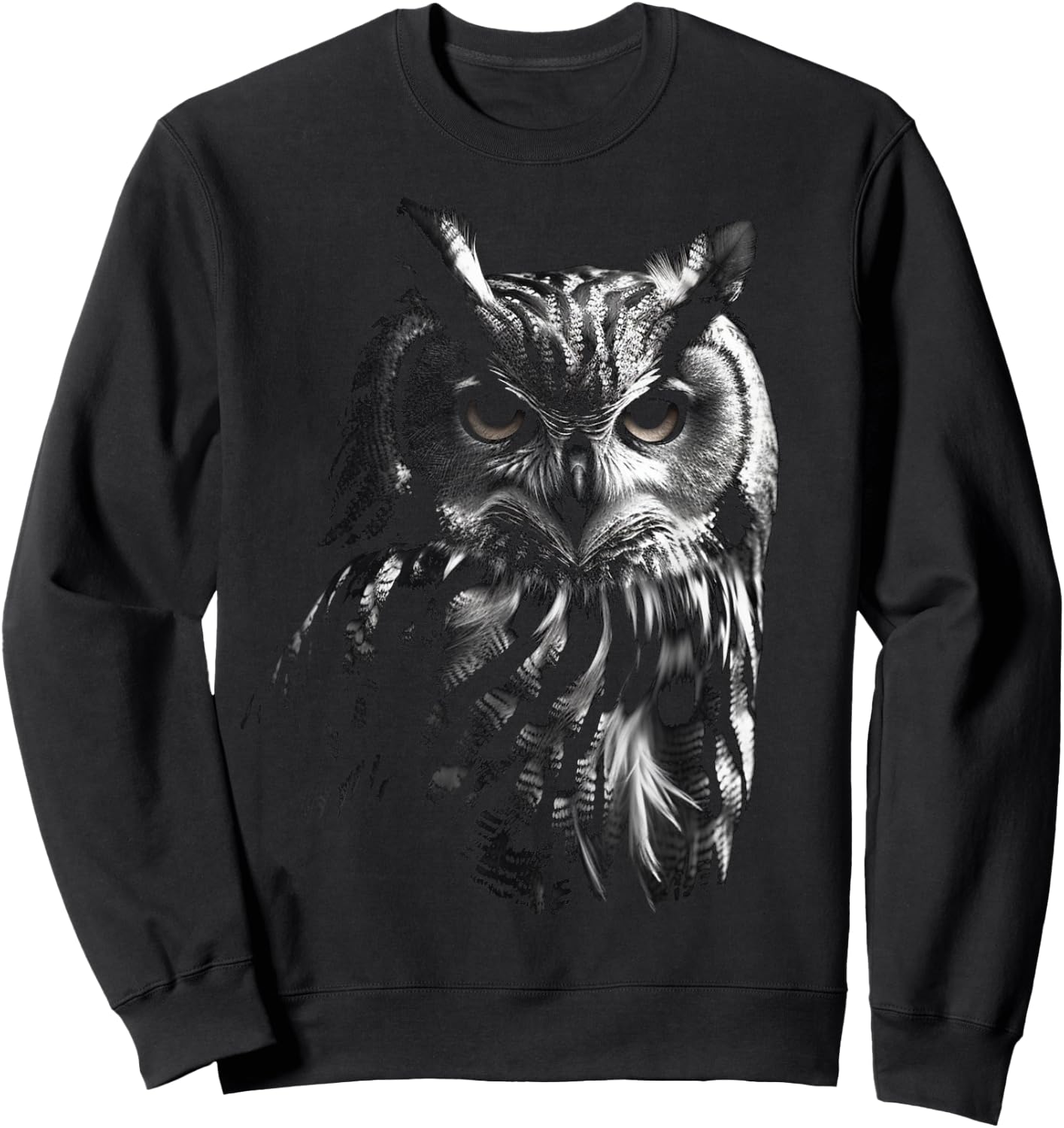 Owl Artwork - Bird Art Animal Owl Sweatshirt - Sweatshirt | Black