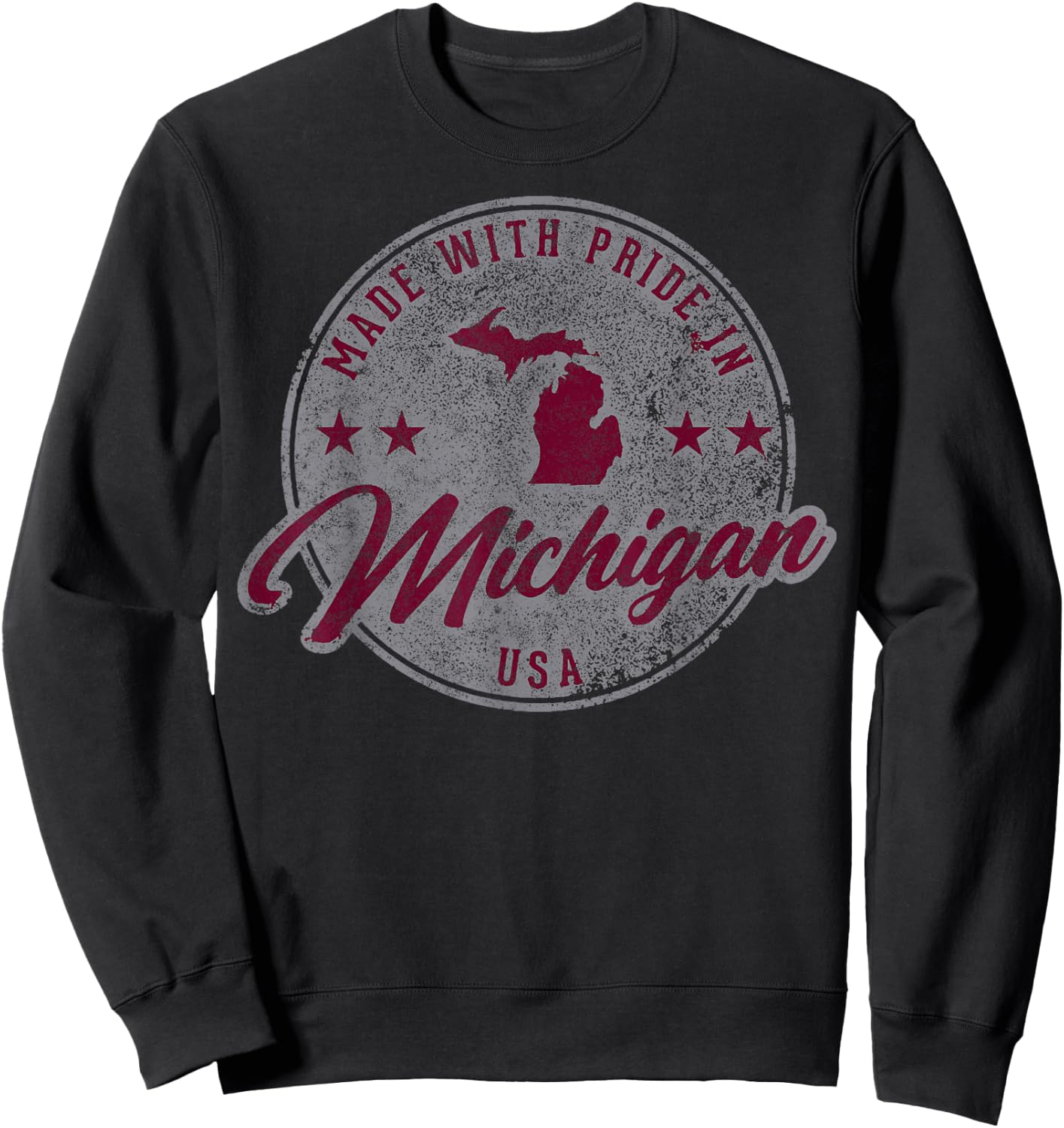 Vintage Great Lakes State Michigan Yooper Family Vacation Sweatshirt - Sweatshirt | Black