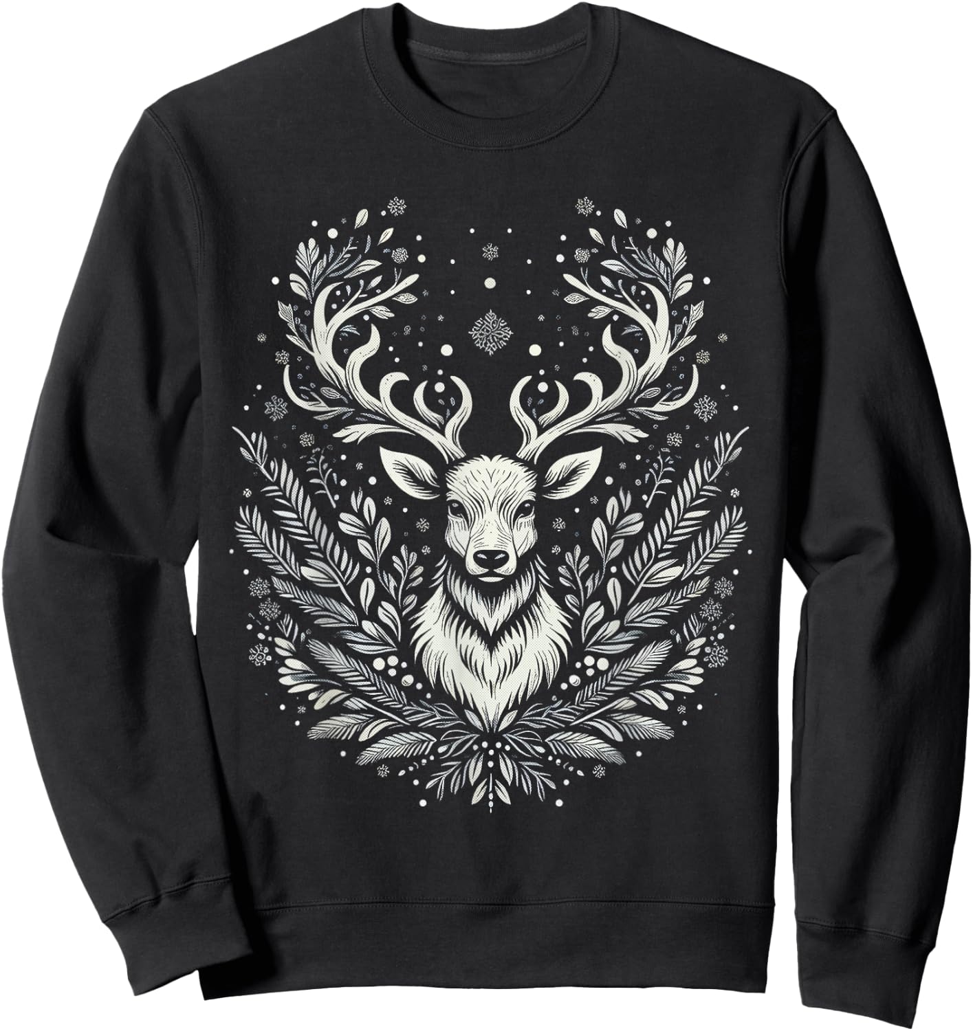 Christmas Reindeer Merry Christmas Xmas Morning Holiday Sweatshirt - Sweatshirt | Black