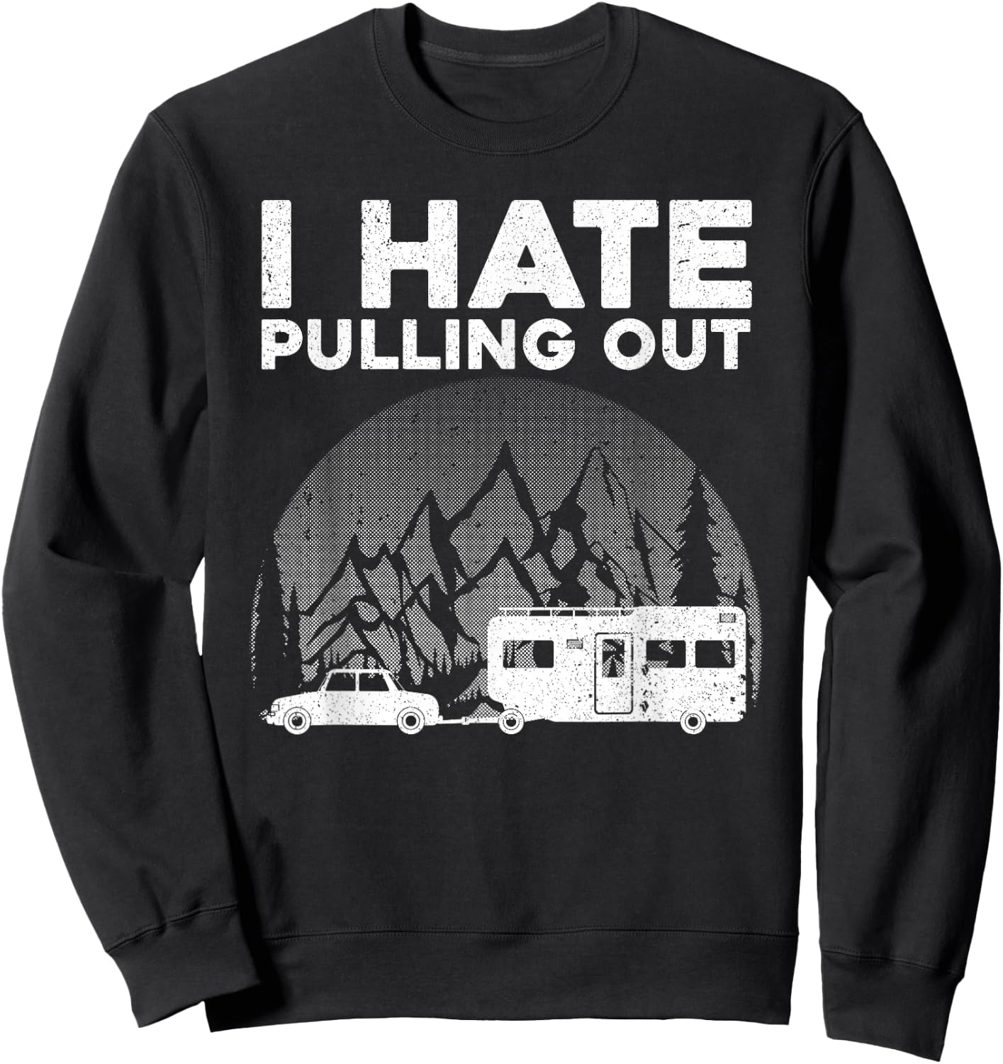 Funny Camping Art Women Kids Camping Trailer Camper Sweatshirt - Sweatshirt | Black