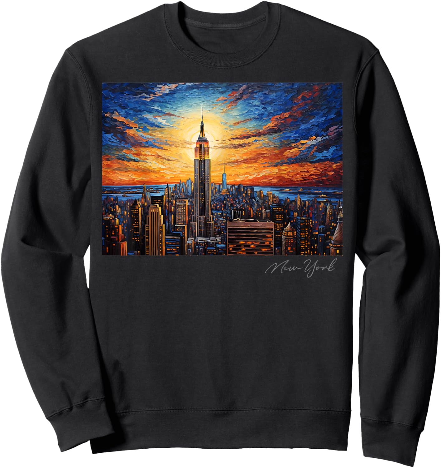 City of New York Retro NYC NY Art Travel Vintage Souvenir Sweatshirt - Sweatshirt | Black