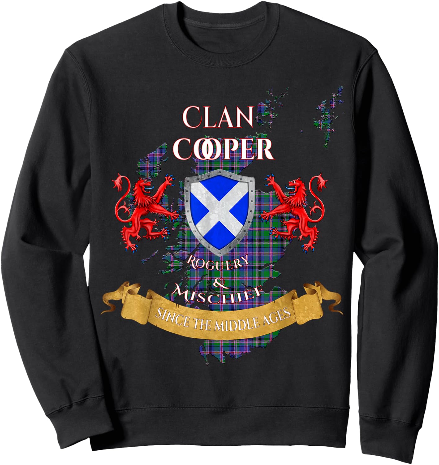 Cooper Scottish Family Clan Middle Ages Mischief Sweatshirt - Sweatshirt | Black