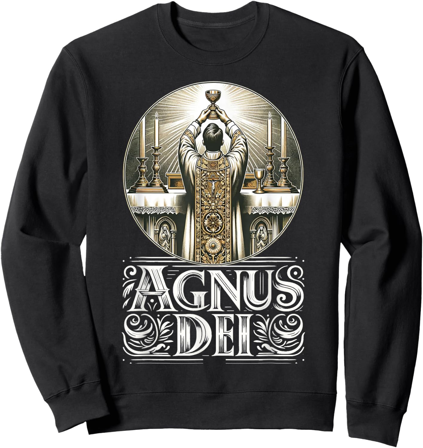 Eucharistic Consecration Traditional Latin Mass Catholic Sweatshirt - Sweatshirt | Black