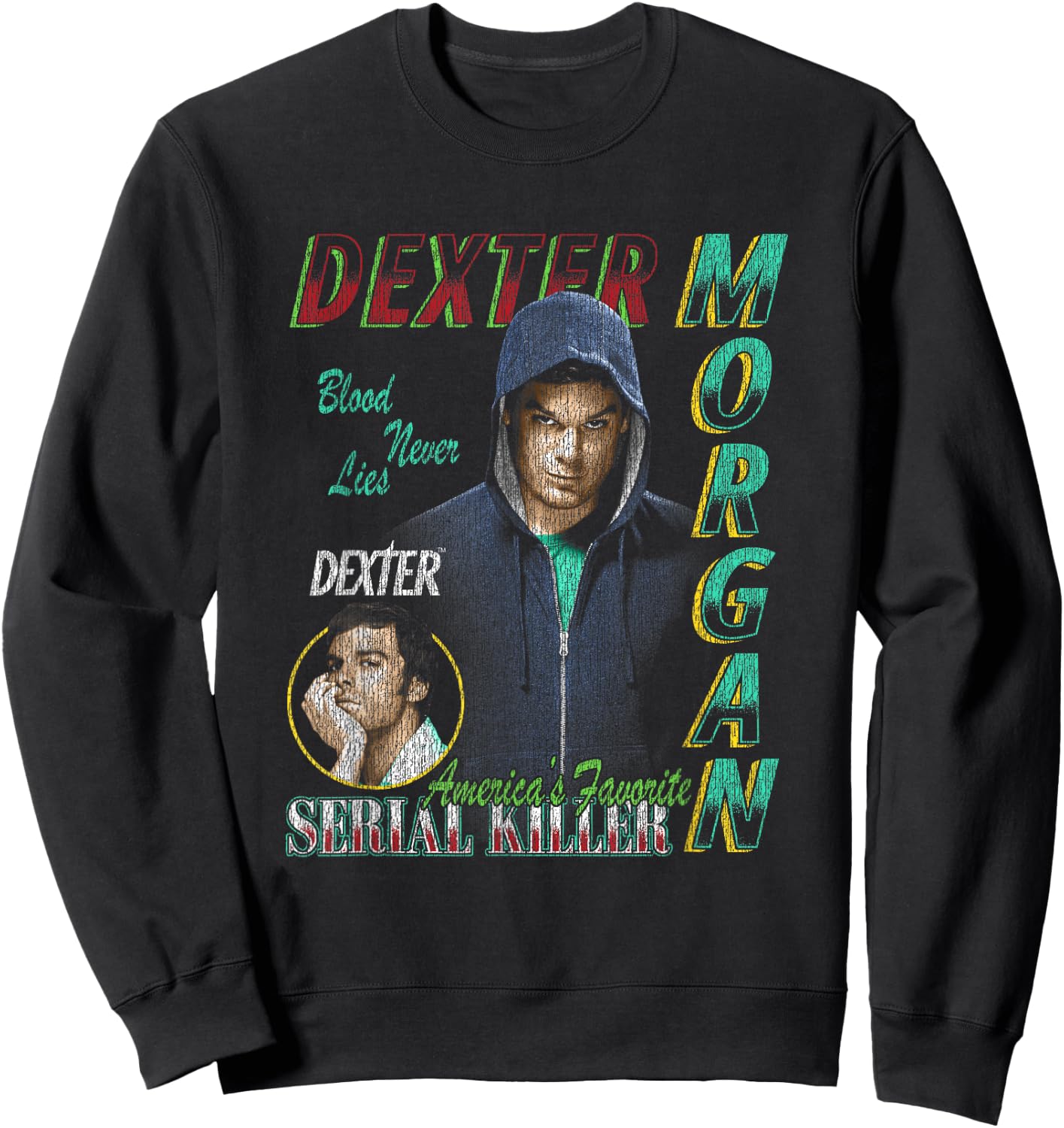 Dexter 90’s Bootleg Dexter Morgan TV Show Sweatshirt - Sweatshirt | Black