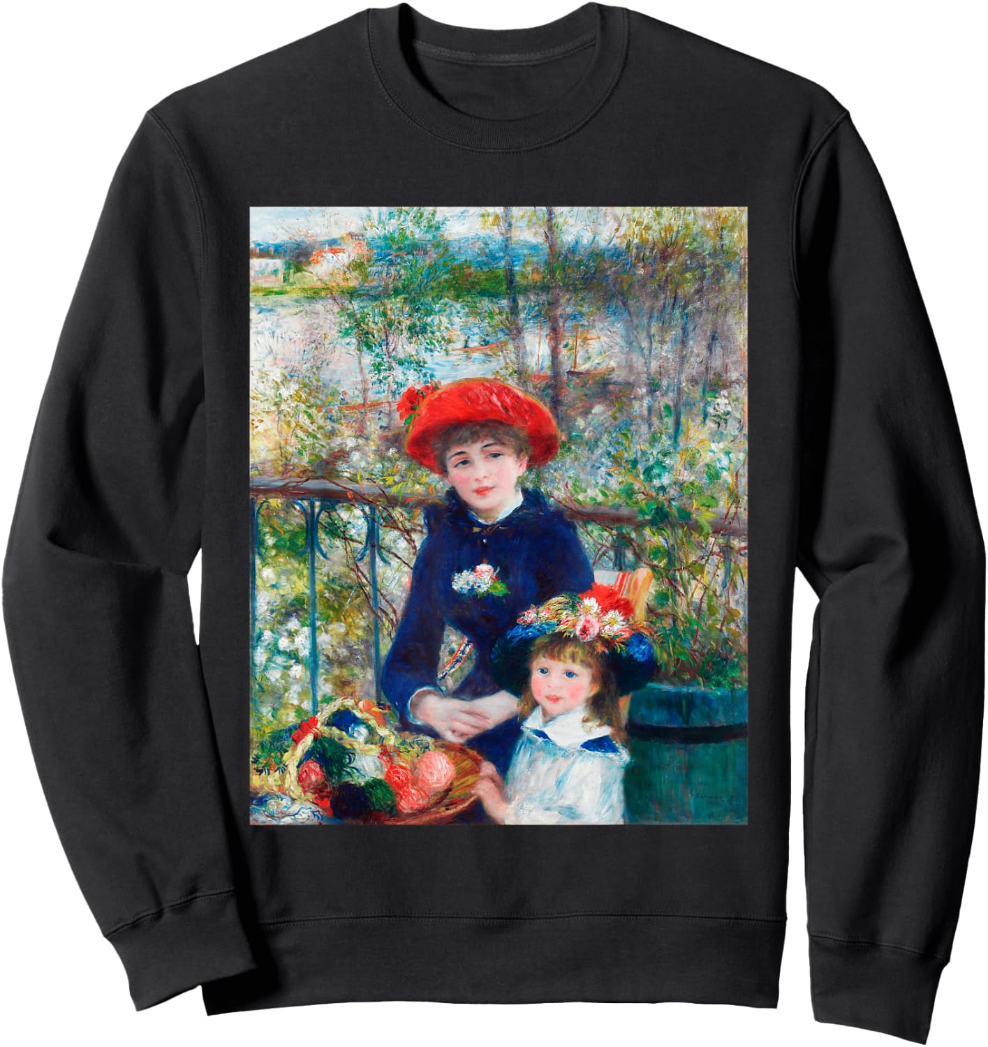 Two Sisters On Terrace Renoir Impressionist Colorful Sweatshirt - Sweatshirt | Black