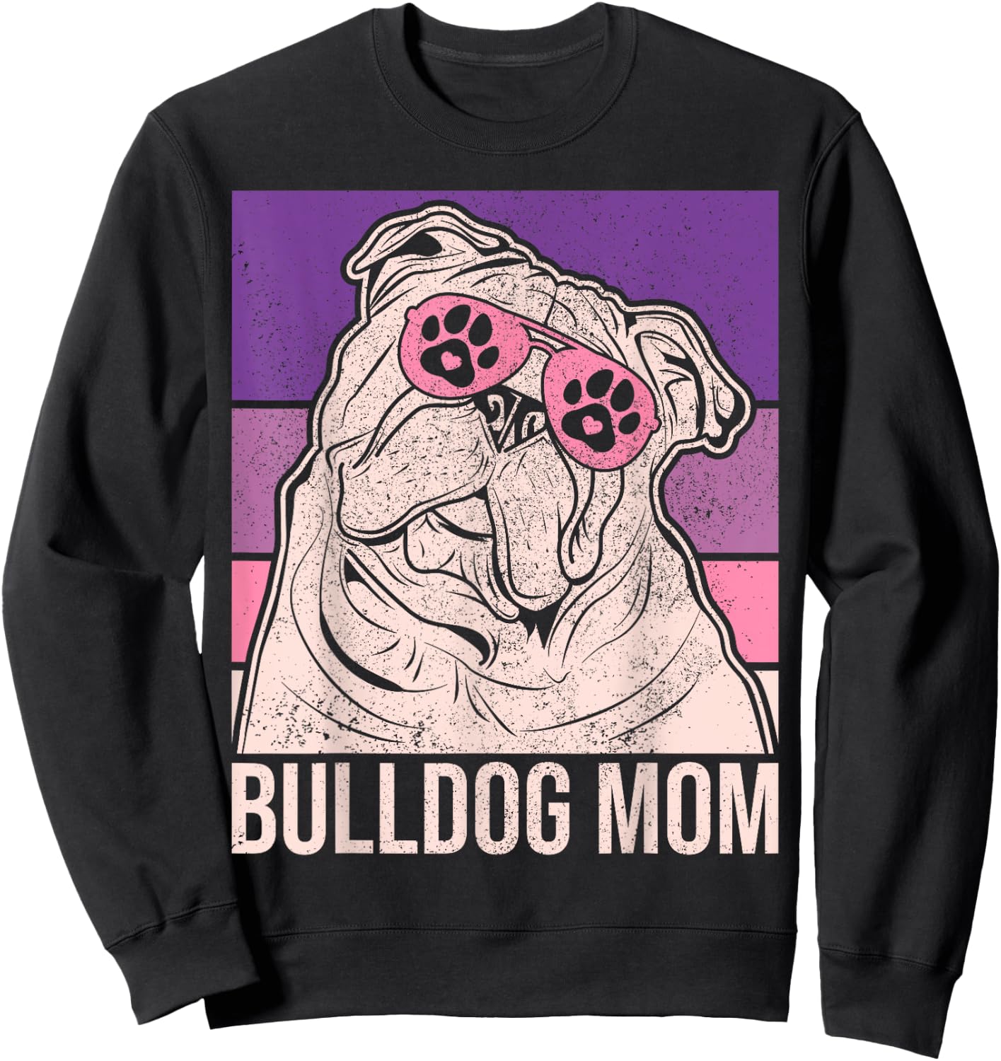 Dog Mama Pet Owner Animal Lover Outfit English Bulldog Mom Sweatshirt - Sweatshirt | Black