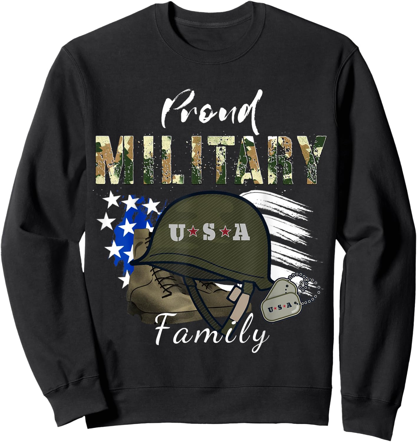 Army Graduation Proud Military Family Mom Dad Brother Sister Sweatshirt - Sweatshirt | Black
