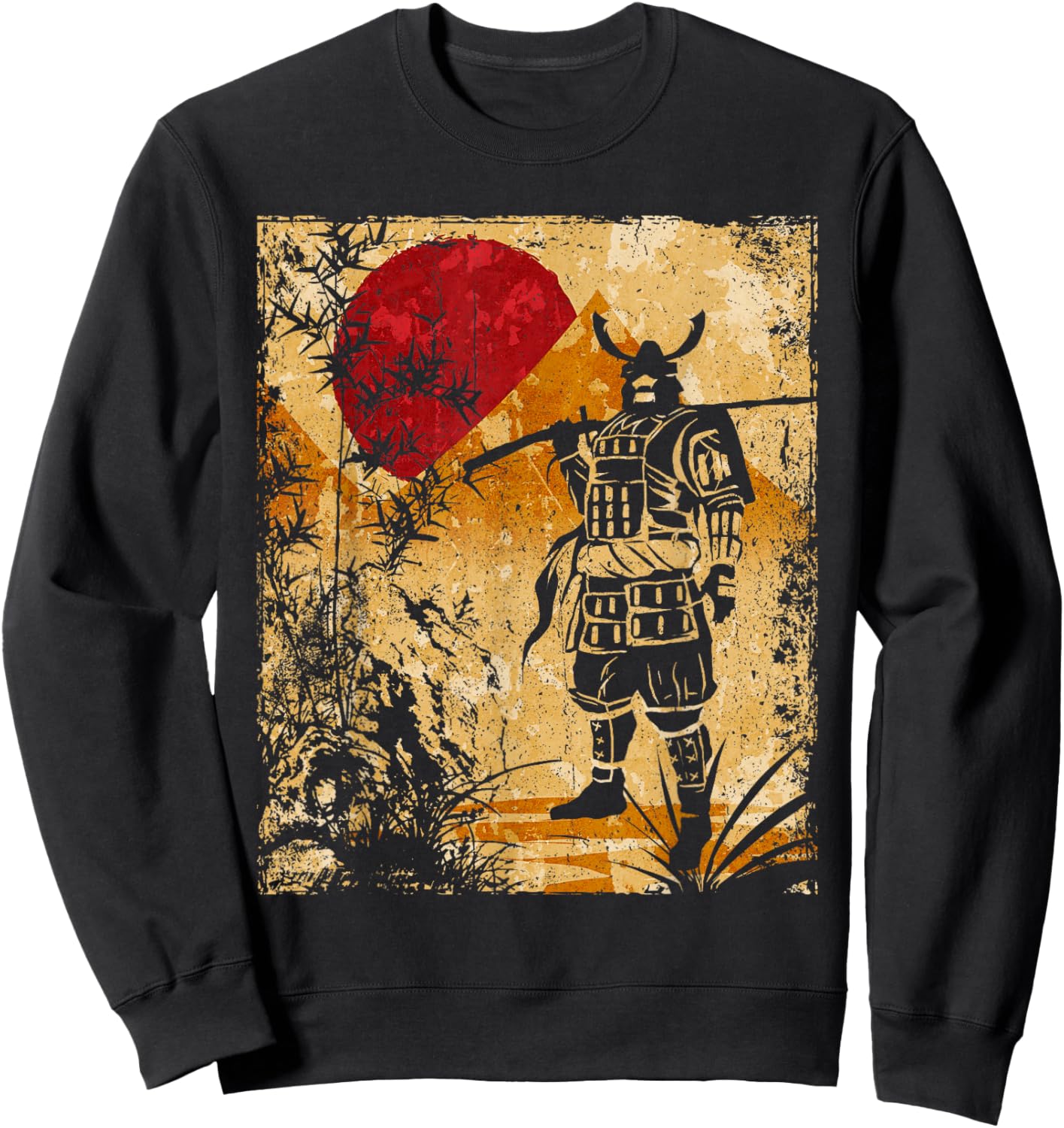 Samurai Japanese Art Vintage Fighter Retro Sweatshirt - Sweatshirt | Black