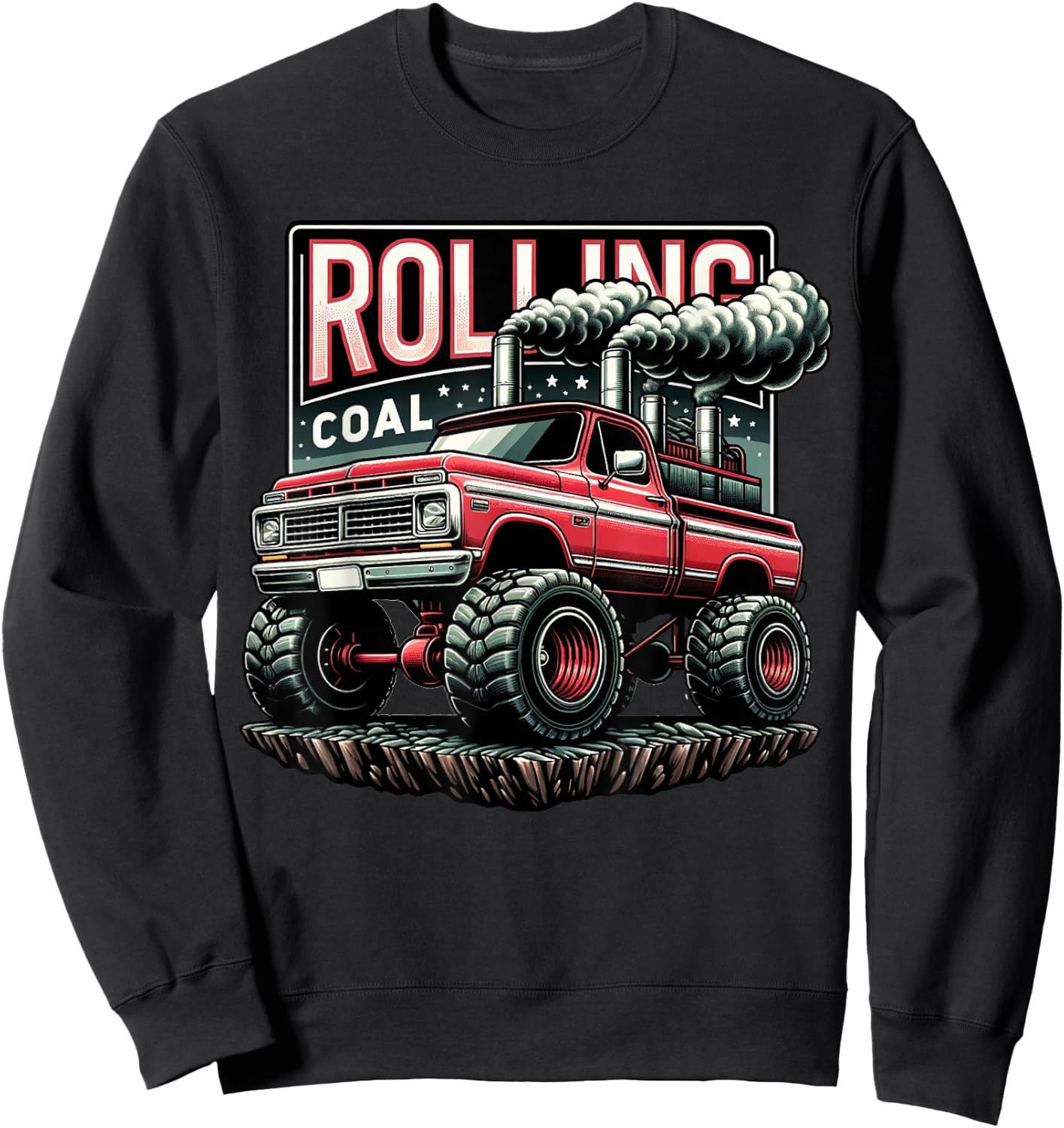 Rolling Coal Vintage Truck Turbo Brothers Mechanic Gift Sweatshirt - Sweatshirt | Black