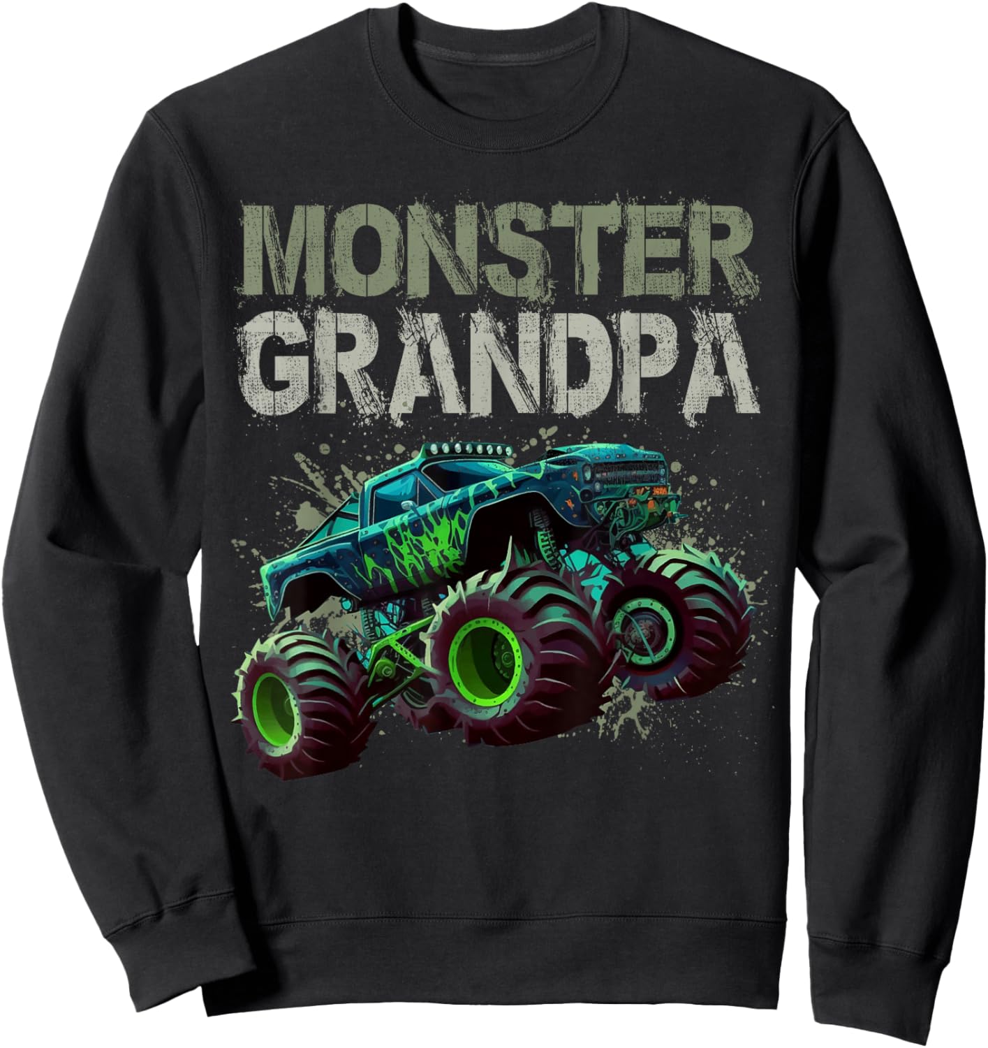 Monster Truck Grandpa Family Matching Monster Truck Lovers Sweatshirt - Sweatshirt | Black