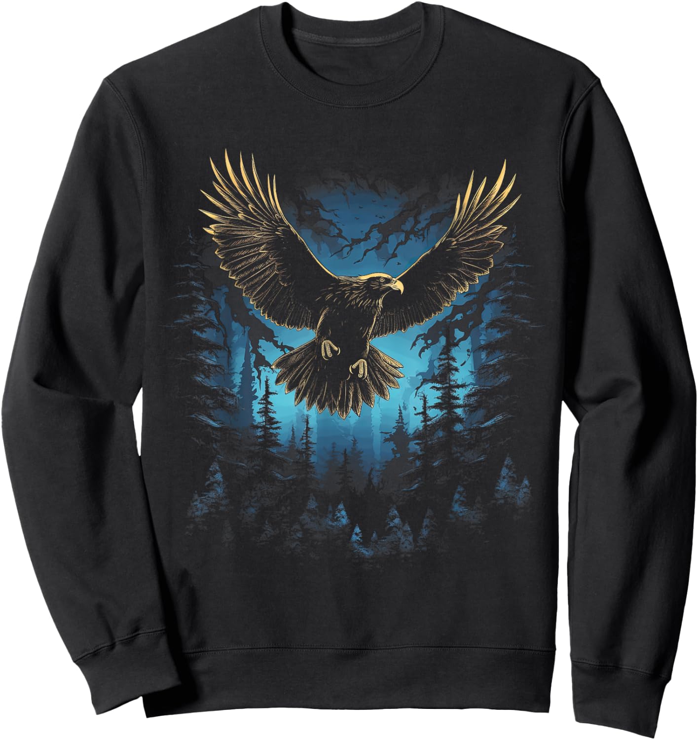 Eagle Forest Animal Wildlife Sweatshirt - Sweatshirt | Black