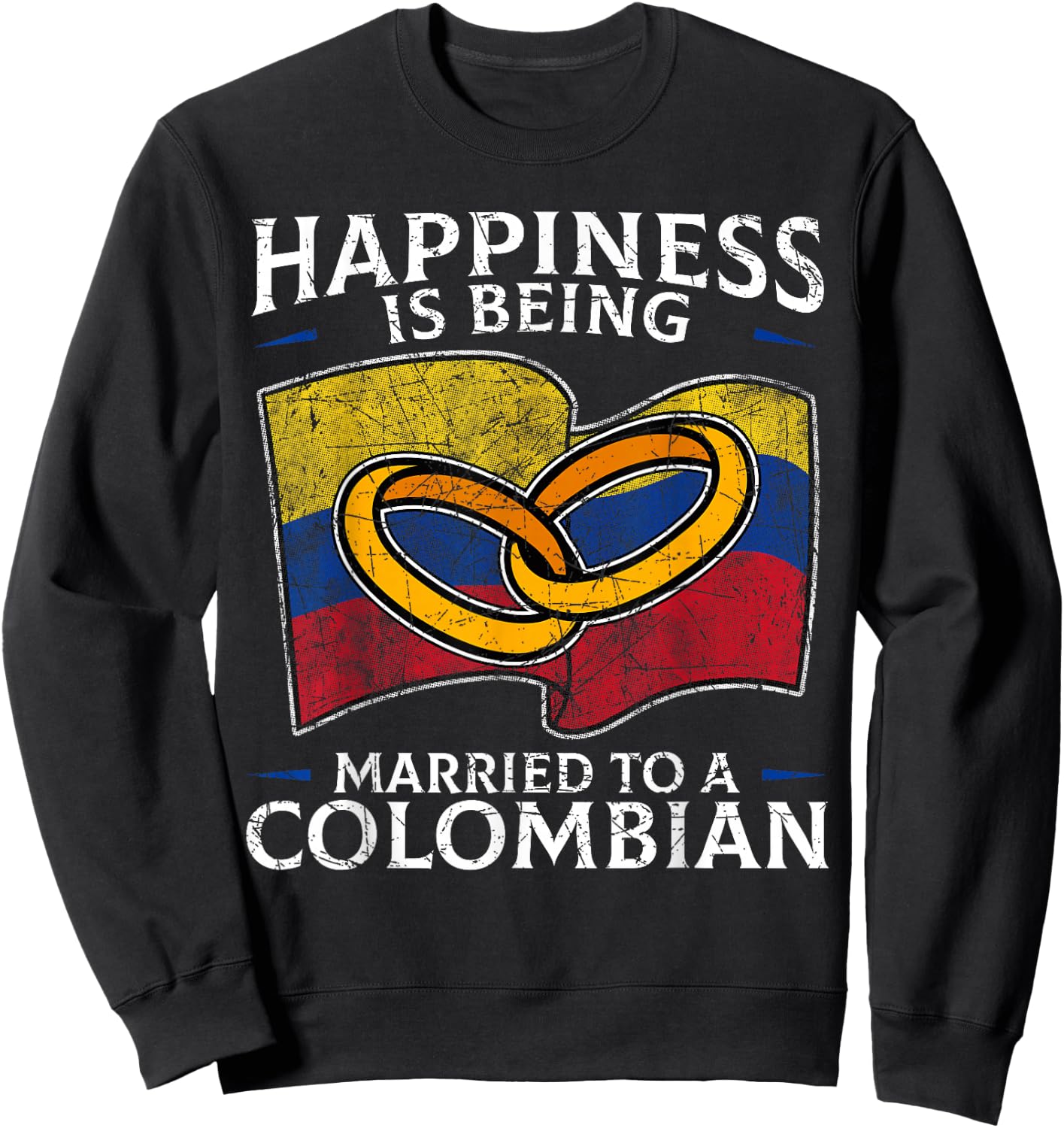 Colombia Marriage Colombian Heritage Married Flag Culture Sweatshirt - Sweatshirt | Black