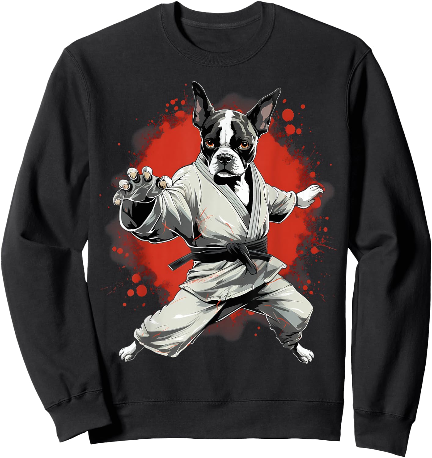 MMA Boston Terrier Dog Karate Sweatshirt - Sweatshirt | Black