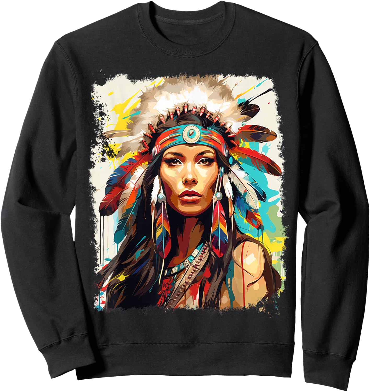 Native Indian Women Sweatshirt - Sweatshirt | Black