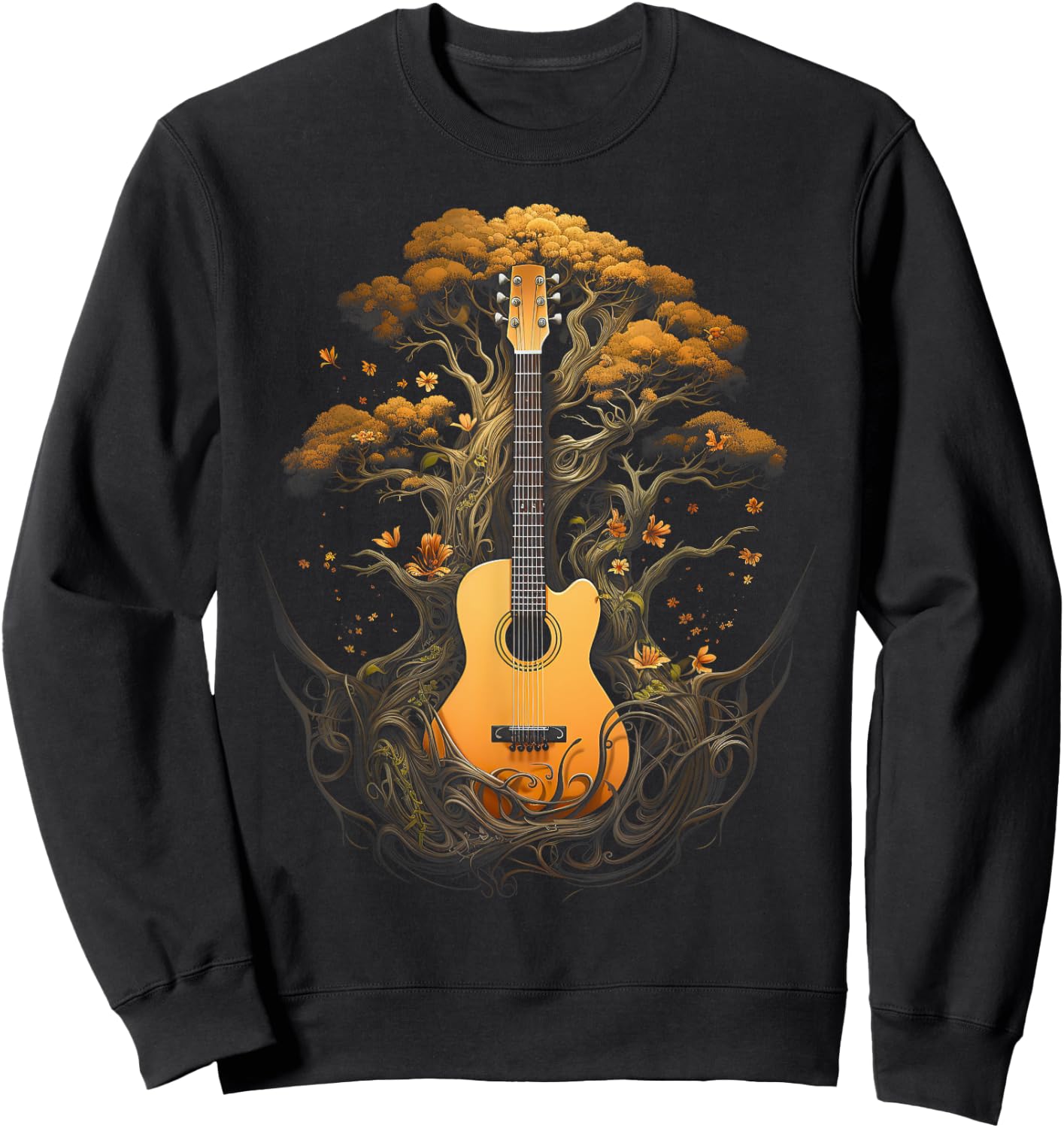 Acoustic Guitar Tree Of Life Sweatshirt - Sweatshirt | Black