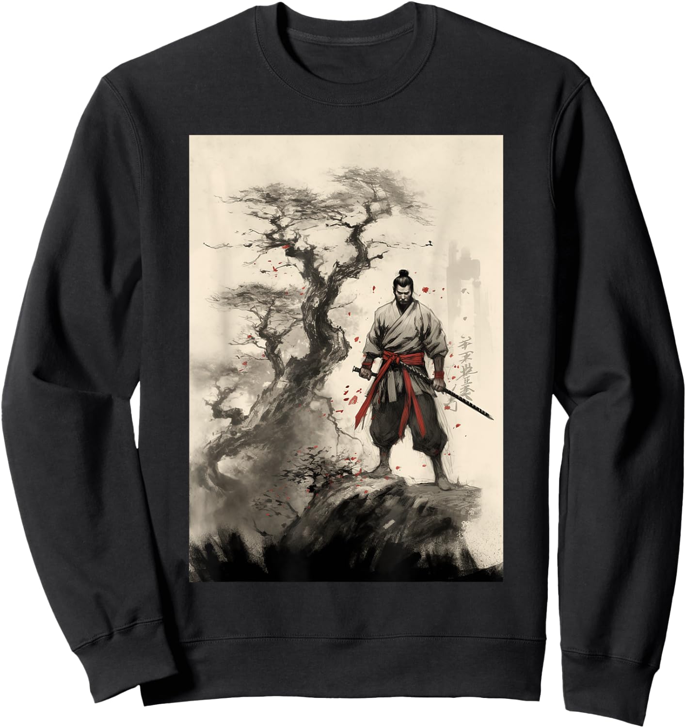 Samurai's Triumph Over the Great Dragon - Bushido Spirit Sweatshirt - Sweatshirt | Black