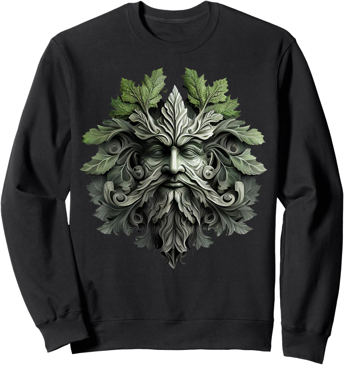 Green Man Botanical Greenman Women Kids Gardeners Sweatshirt - Sweatshirt | Black