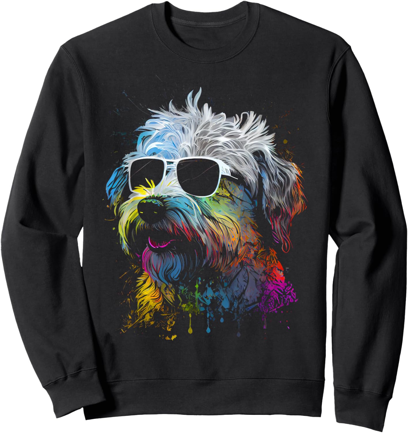 Schnoodle walking dog fans poodle schnauzer dogs Sweatshirt - Sweatshirt | Black