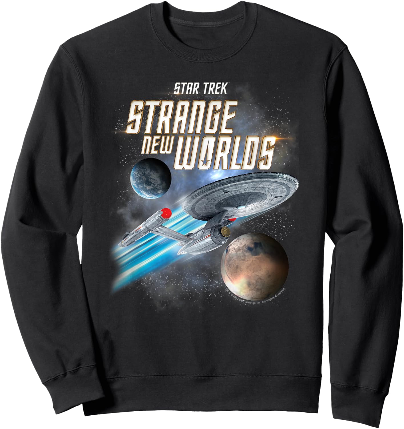 Star Trek Strange New Worlds Enterprise Sweatshirt - Sweatshirt | Black