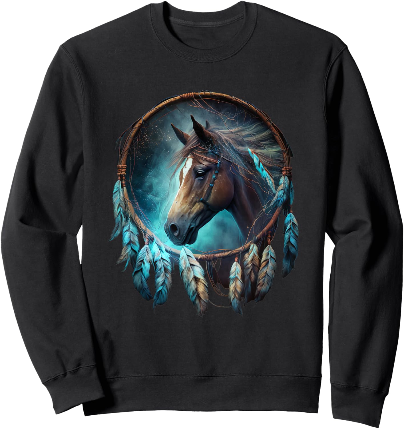 Dream Catcher Horse Dreaming Dream for a Esotericist Sweatshirt - Sweatshirt | Black