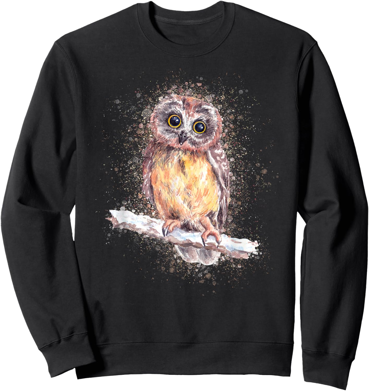 Owl Lover, Bird Lover Art, Owl Lover Art, Owl Sweatshirt - Sweatshirt | Black