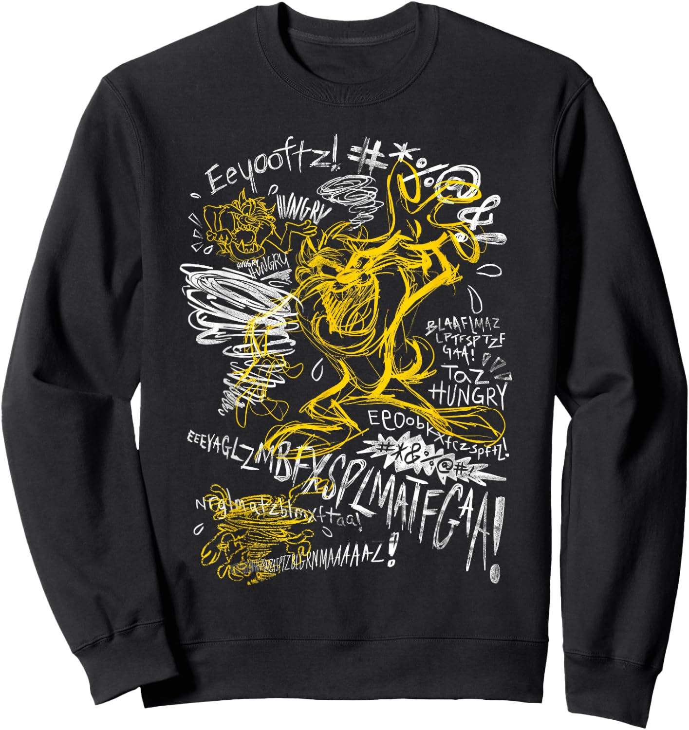 Tasmanian Devil Sketch Scribble Taz Sweatshirt - Sweatshirt | Black