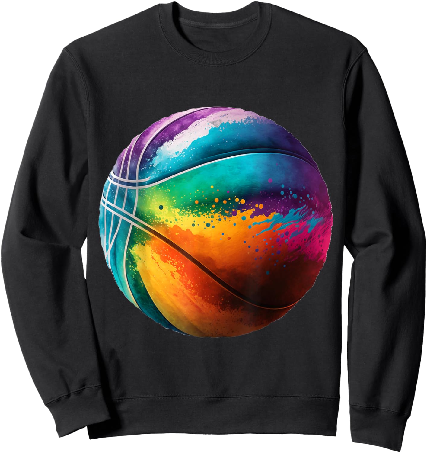 Basketball stuff attire tie dye for a teen girl boys player Sweatshirt - Sweatshirt | Black