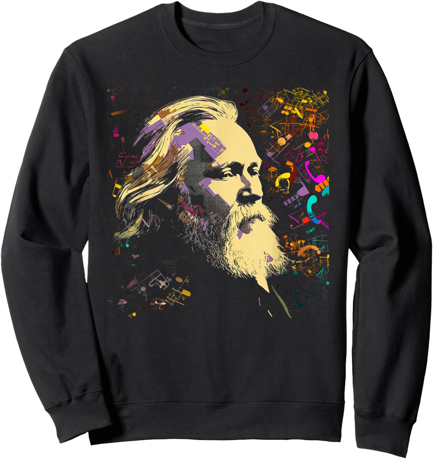 Pop Art Johannes Brahms Music Composer Piano Sweatshirt - Sweatshirt | Black