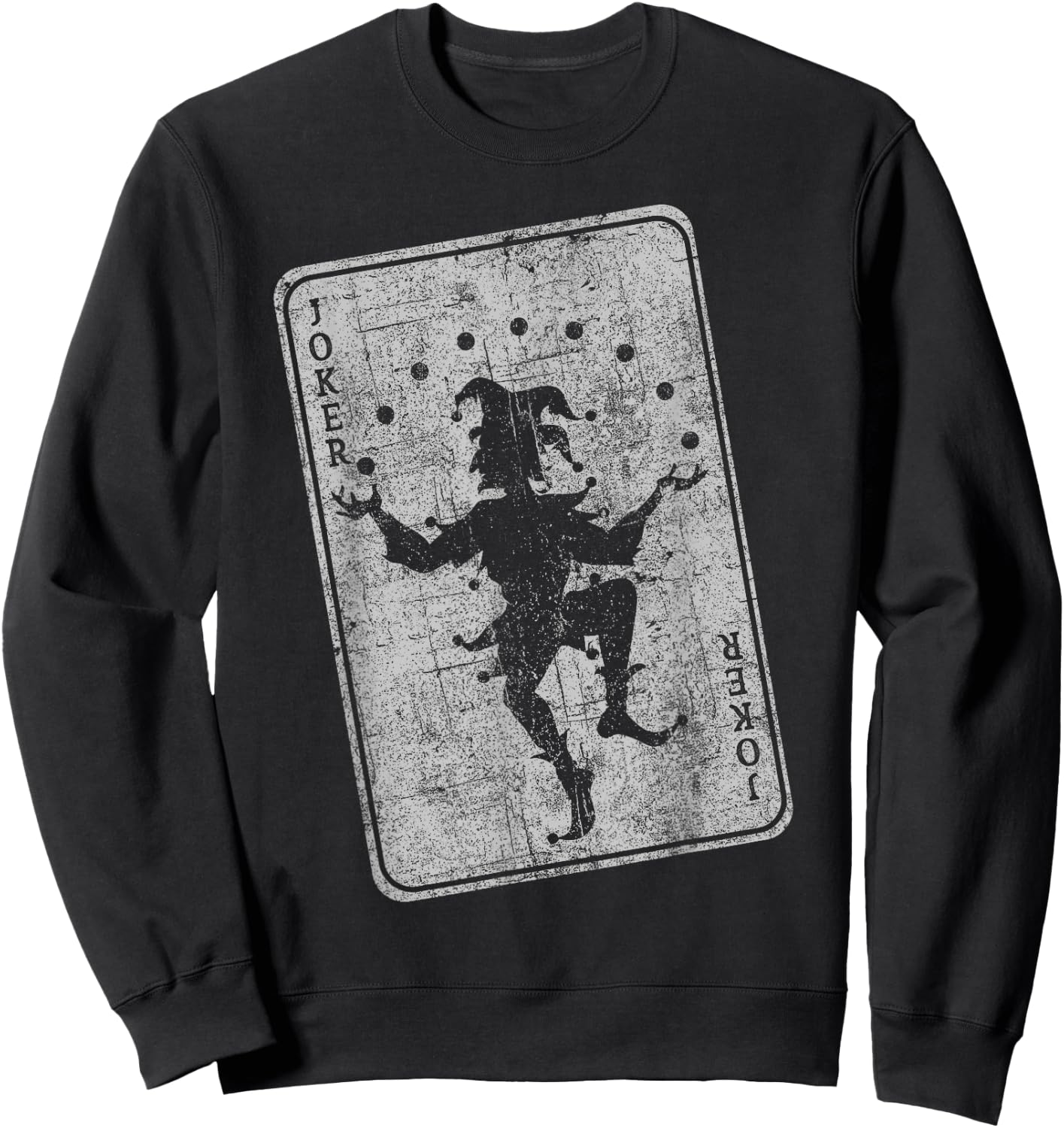 Joker playing card jester poker player halloween costume Sweatshirt - Sweatshirt | Black