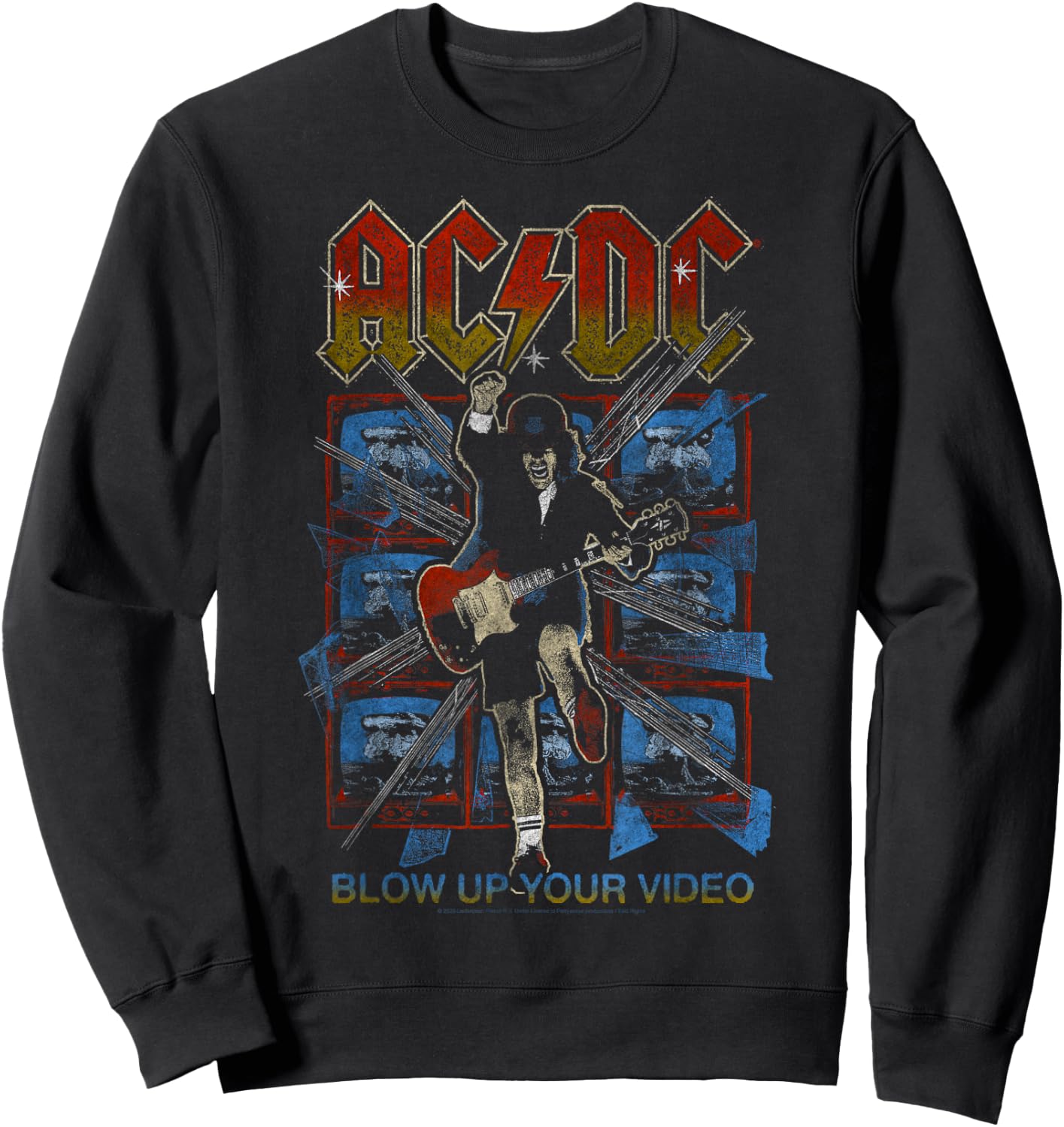 Official AC/DC Blow Up Your Video Album Rock Band Music Logo Sweatshirt - Sweatshirt | Black