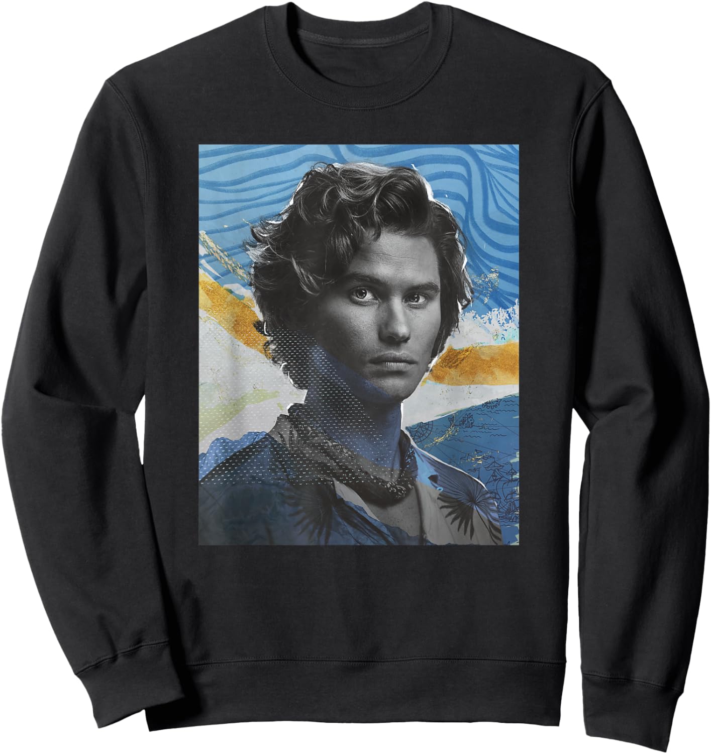 Outer Banks Season 3 John B Mixed Media Collage Portrait Sweatshirt - Sweatshirt | Black