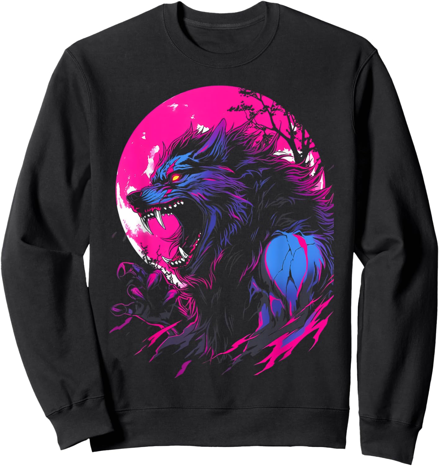 Horror Werewolf Head Halloween Mythology Wolf Shifter Lycan Sweatshirt - Sweatshirt | Black