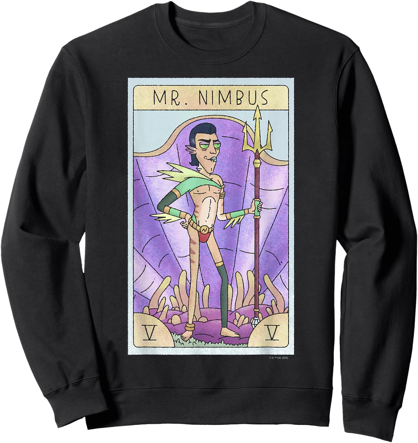 Rick & Morty Mr. Nimbus Tarot Card Sexy Pose Logo Sweatshirt - Sweatshirt | Black