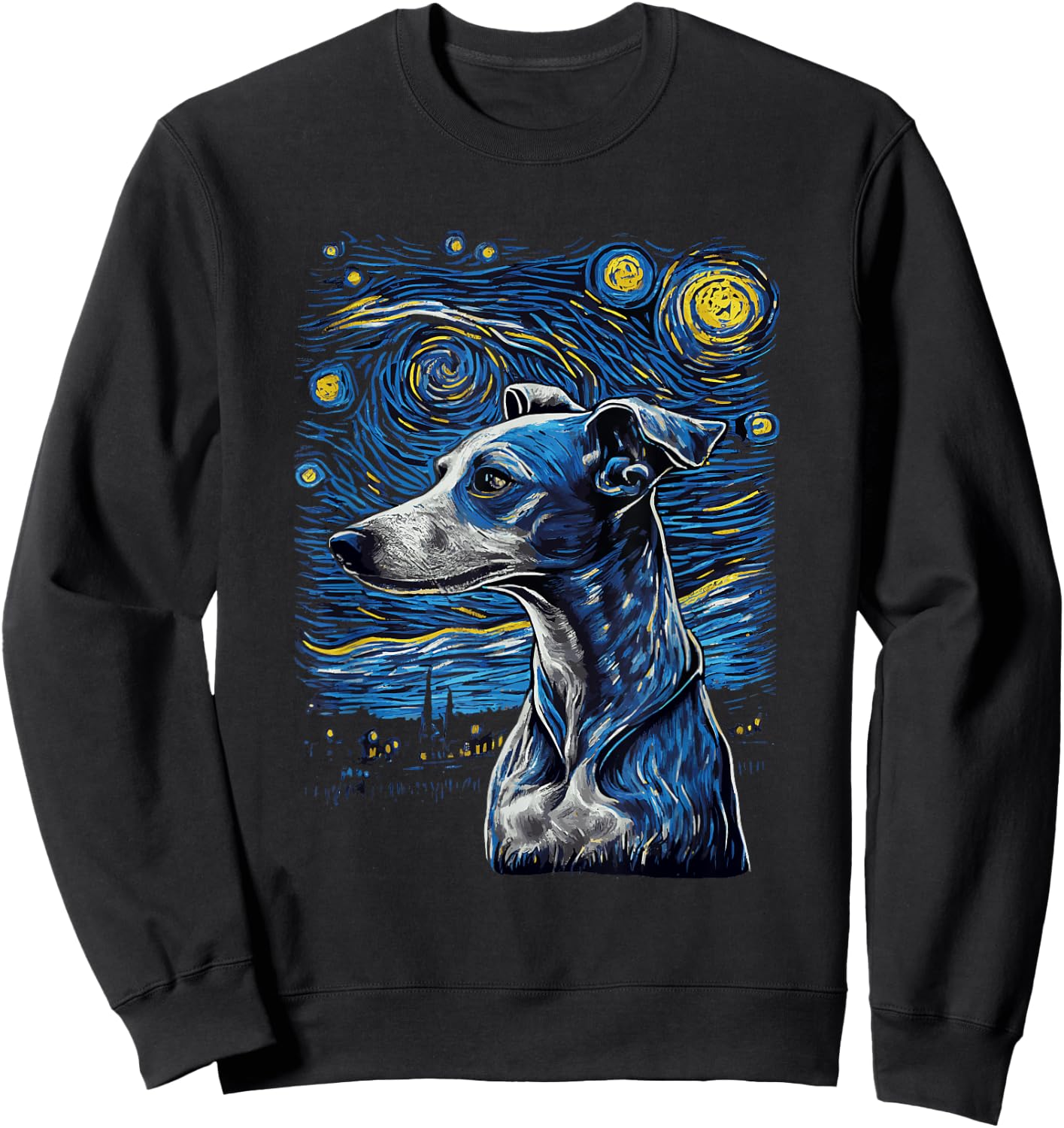 Greyhound Starry Night Galgo Espanol Sweatshirt - Sweatshirt | Black