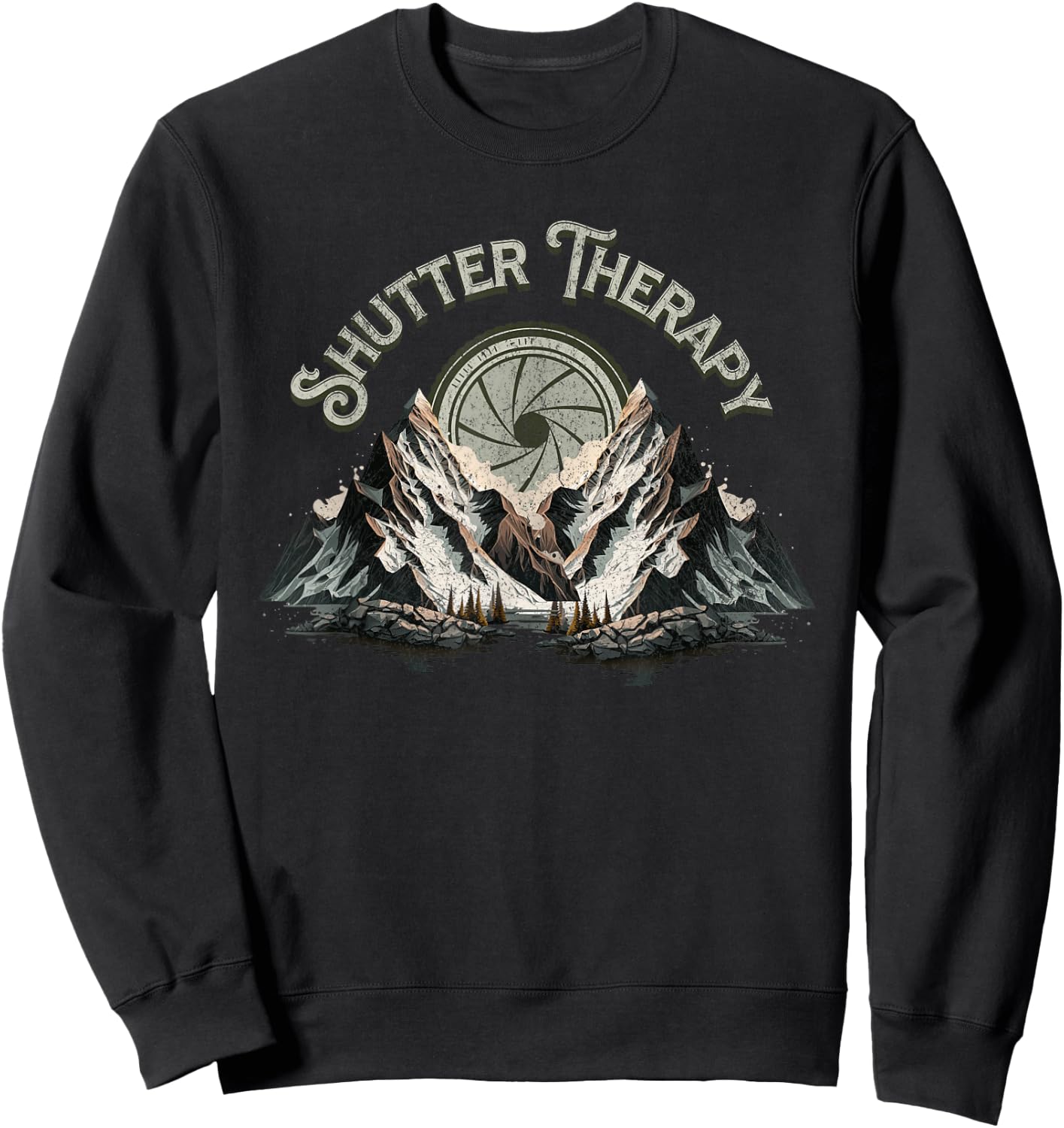 Shutter Therapy Photography Photographer 35 mm ISO Vintage Sweatshirt - Sweatshirt | Black
