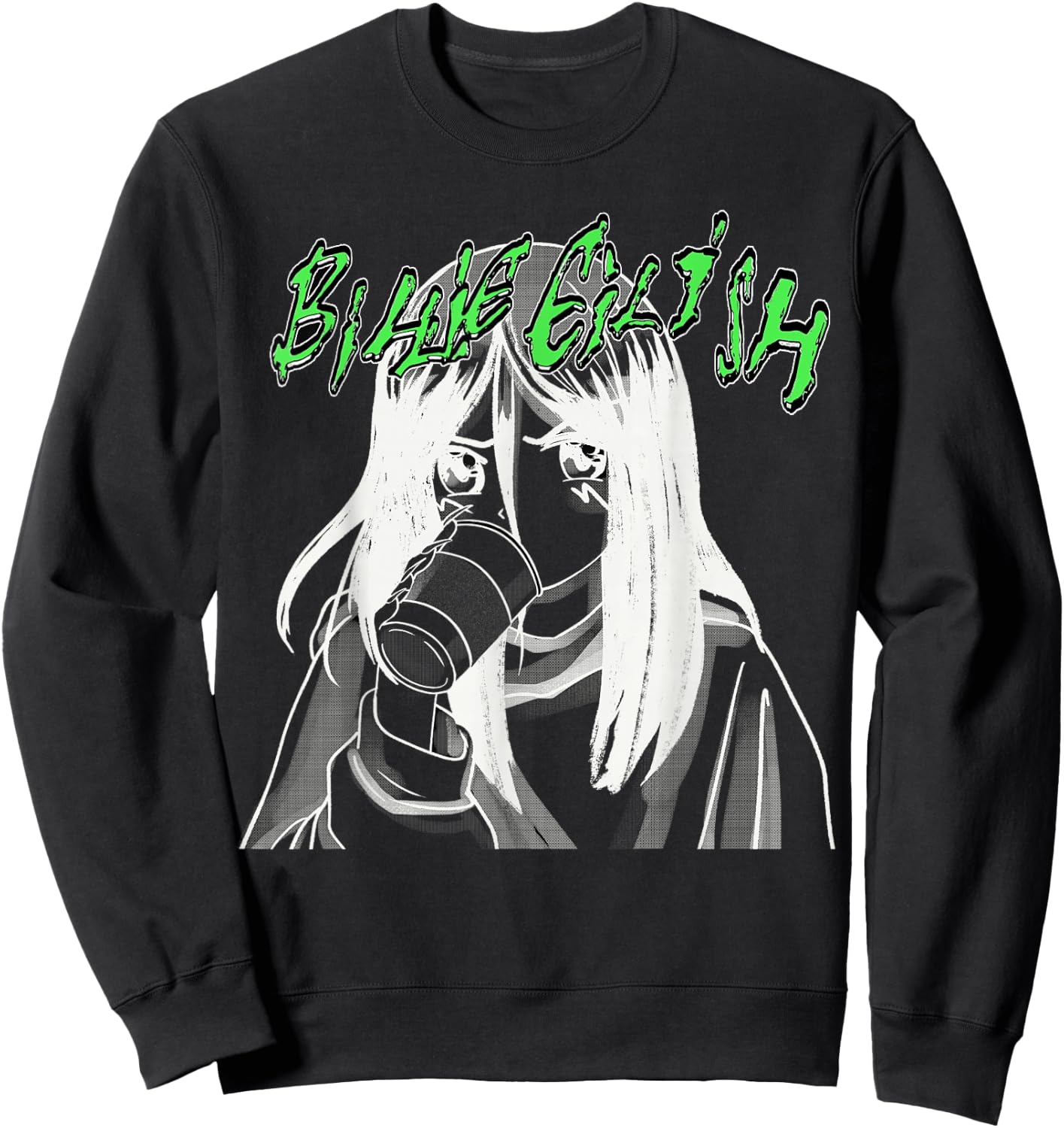 Official Billie Eilish Coffee Animated Sweatshirt - Sweatshirt | Black