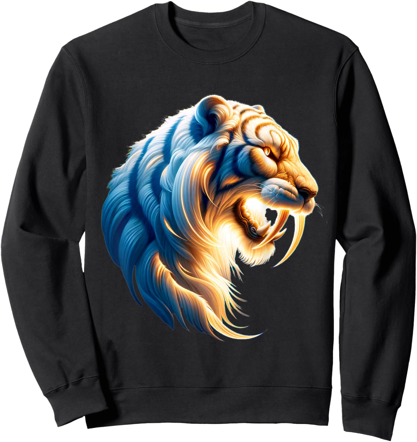 Sabertooth Tiger Prehistoric Smilodon Sweatshirt - Sweatshirt | Black