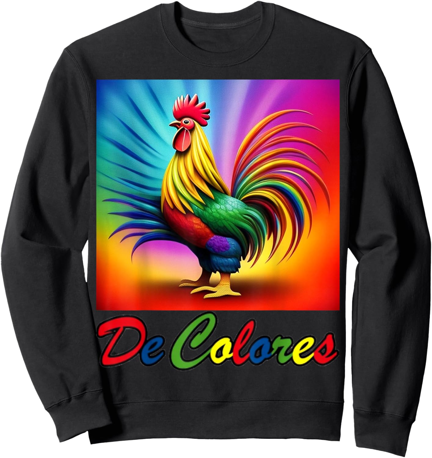 De Colores/DeColores Cursillo Rainbow Rooster Sweatshirt - Sweatshirt | Black