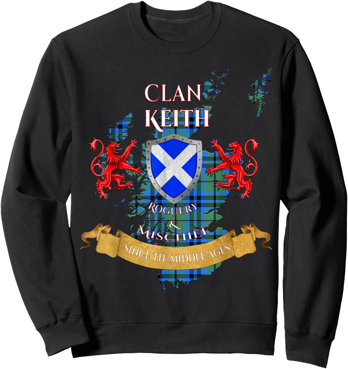Keith Scottish Family Clan Middle Ages Mischief Sweatshirt - Sweatshirt | Black